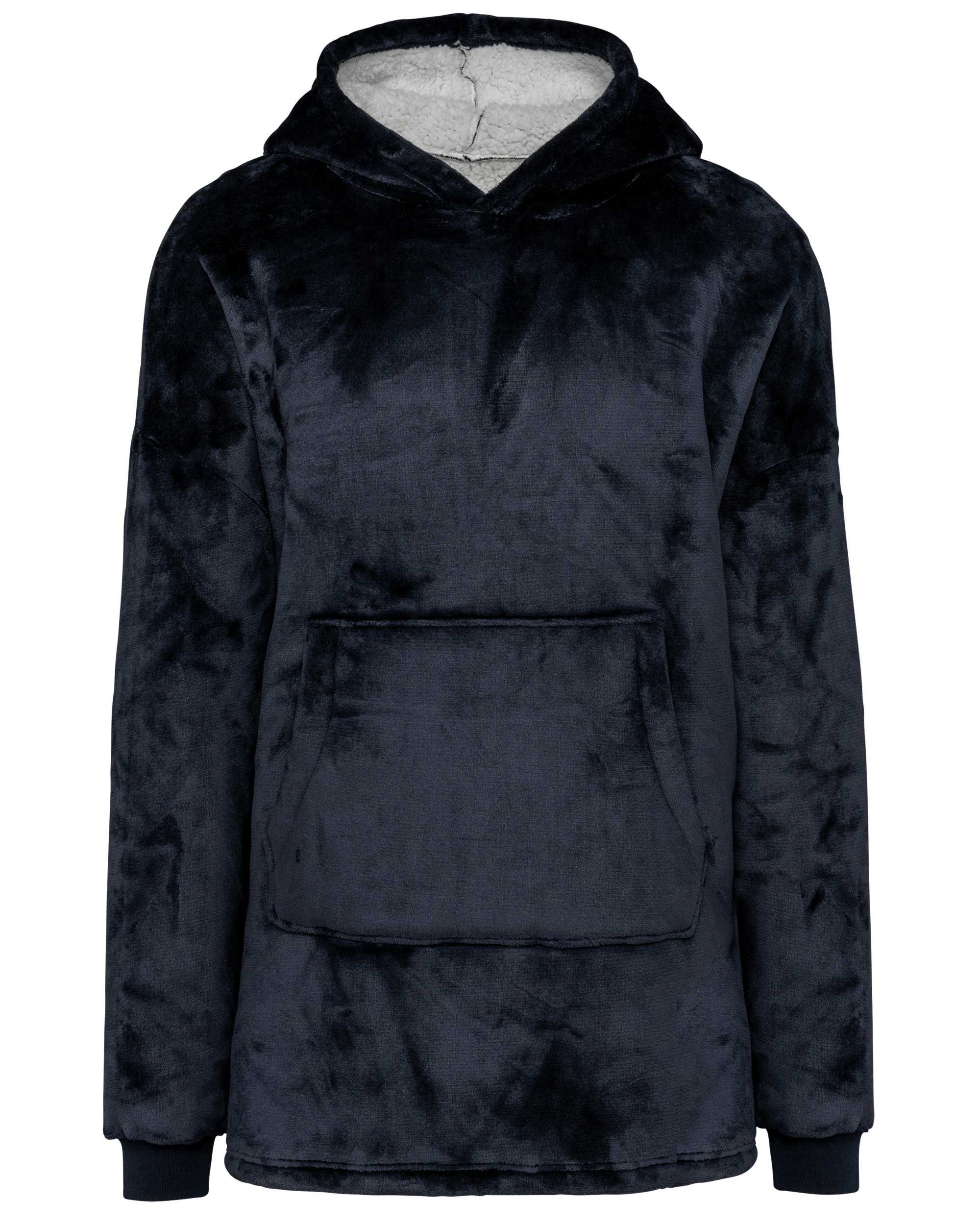 Plaid Poncho Night Navy