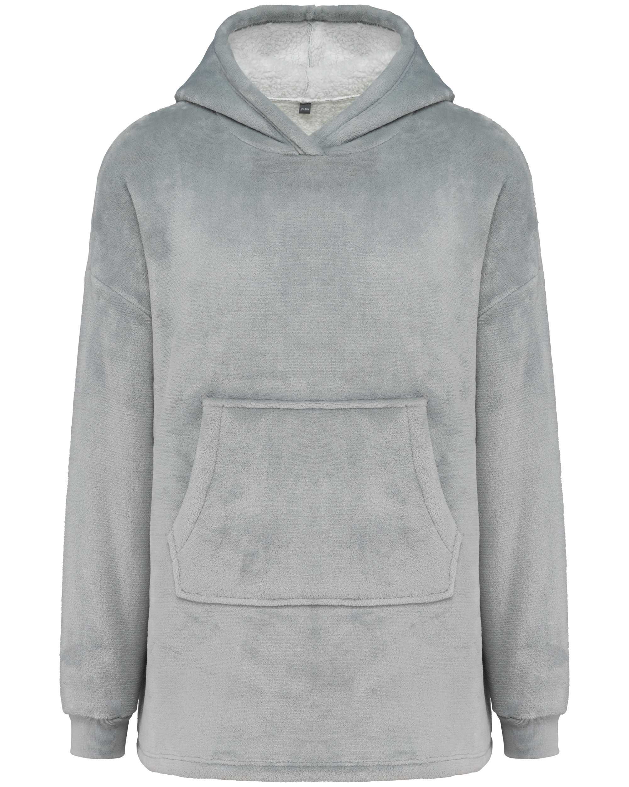 Plaid Poncho Snow Grey