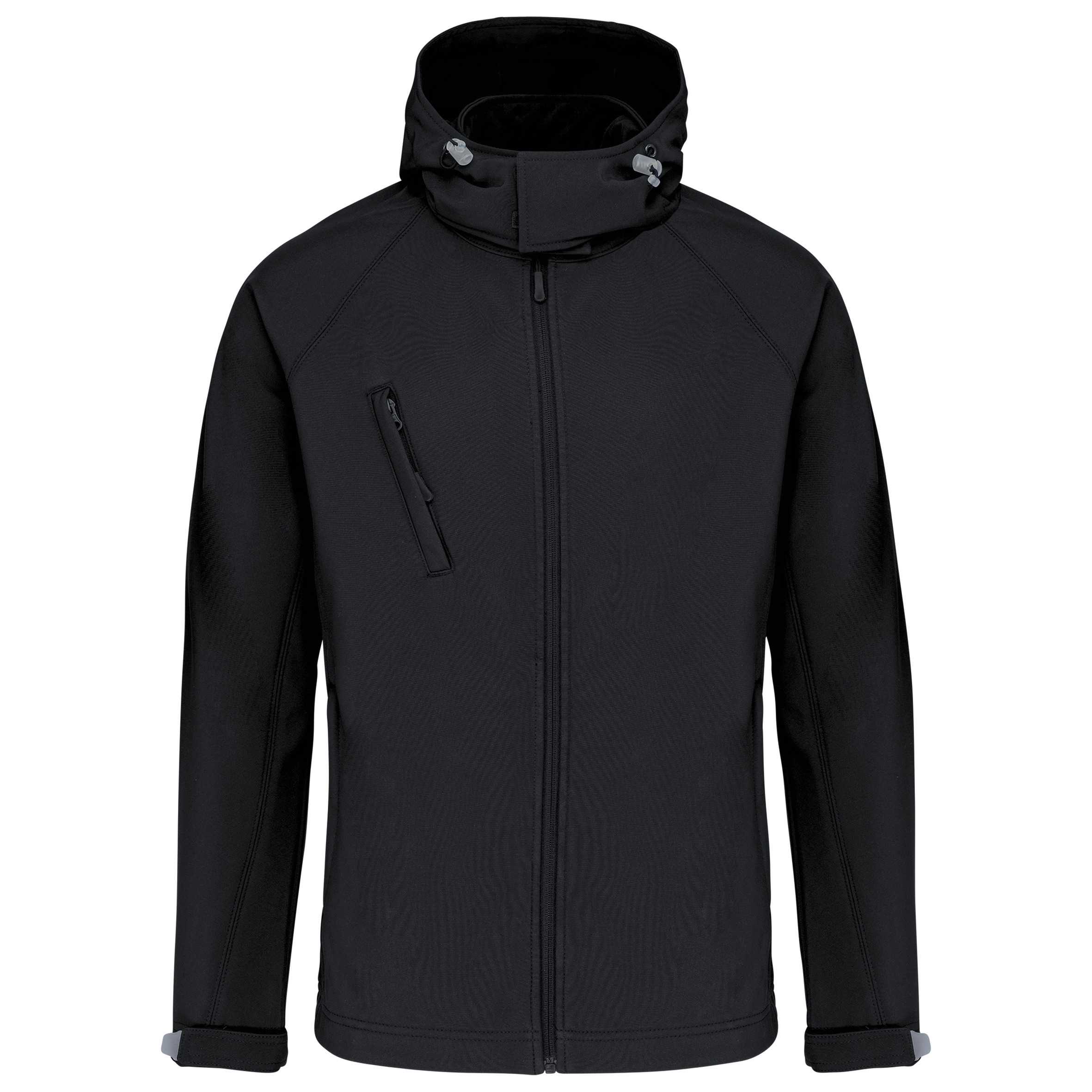 Chaqueta softshell con capucha extraíble hombre Black