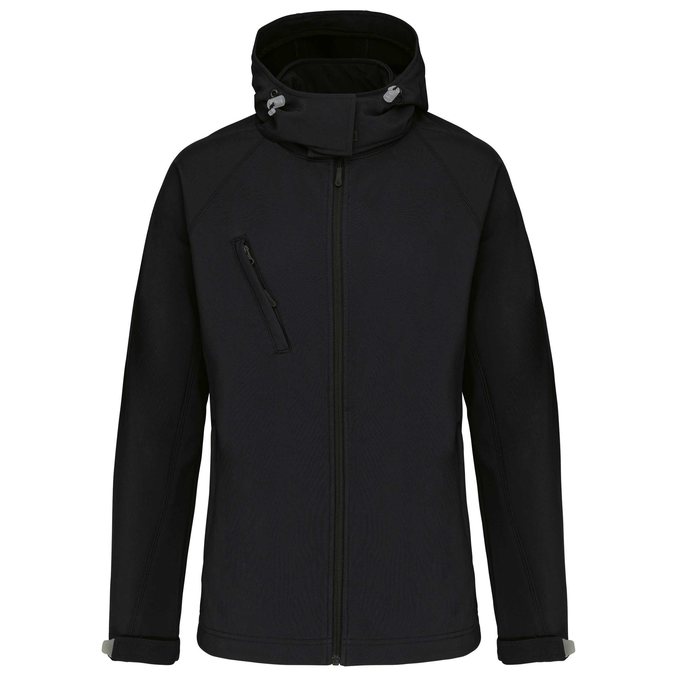 Chaqueta softshell con capucha extraíble mujer Black