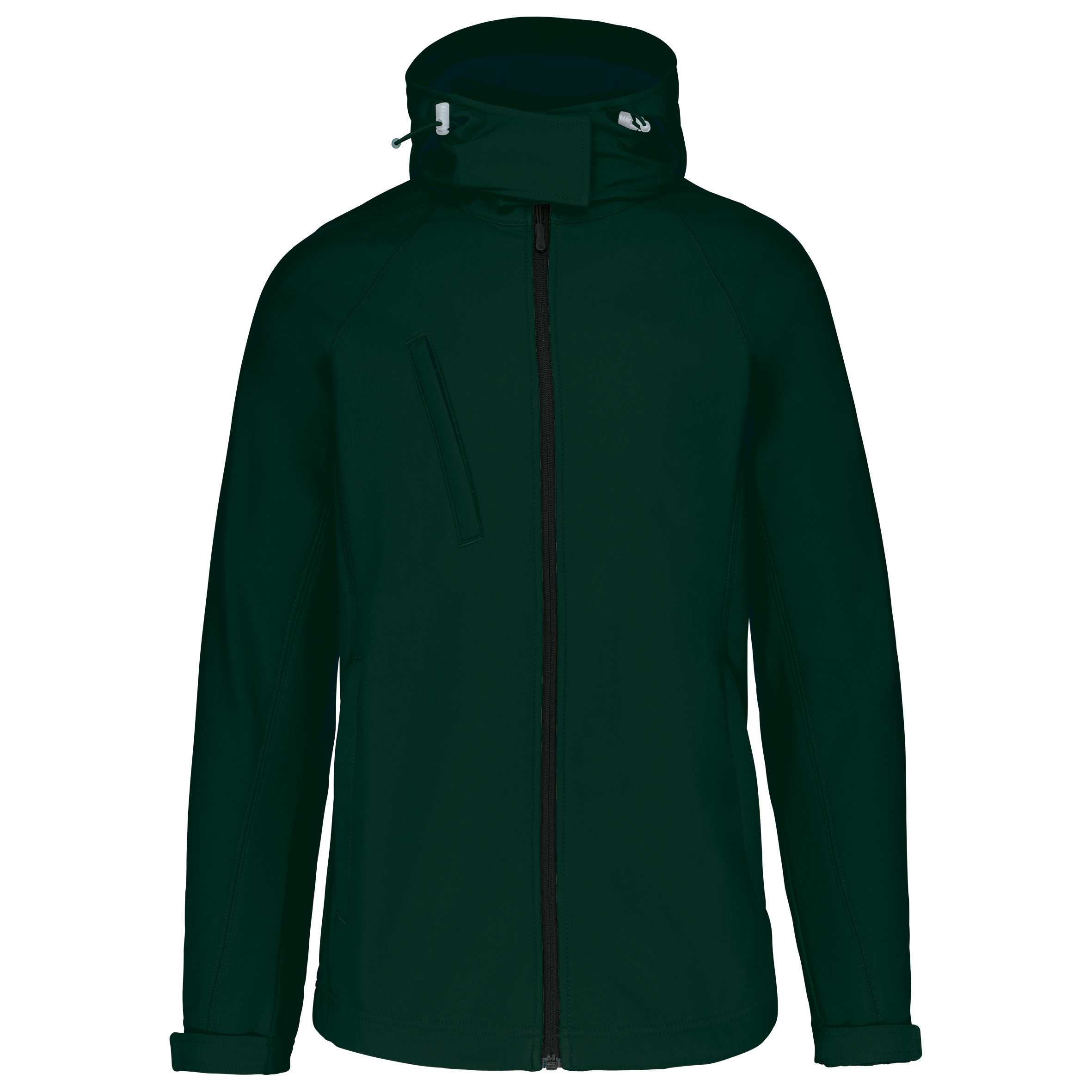 Chaqueta softshell con capucha extraíble mujer Bottle Green