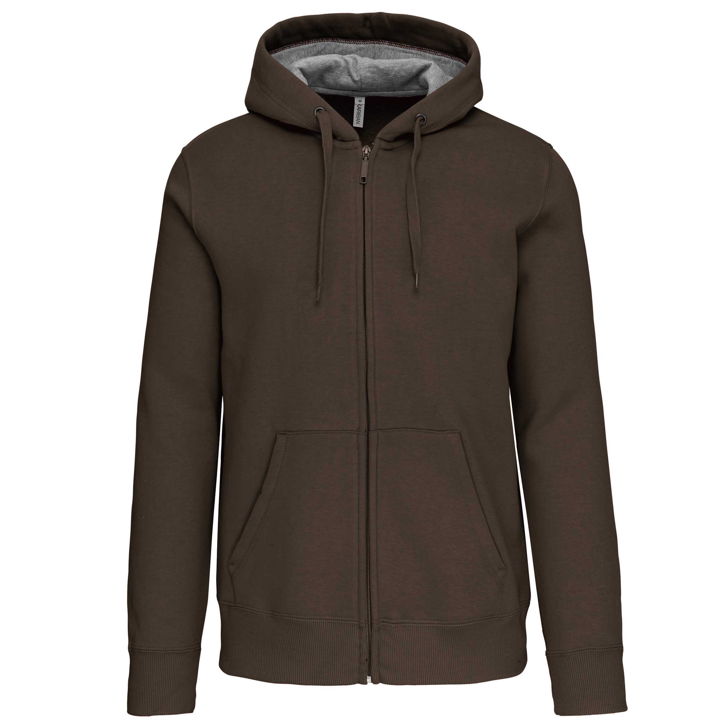 Sudadera capucha y cremallera Dark Khaki