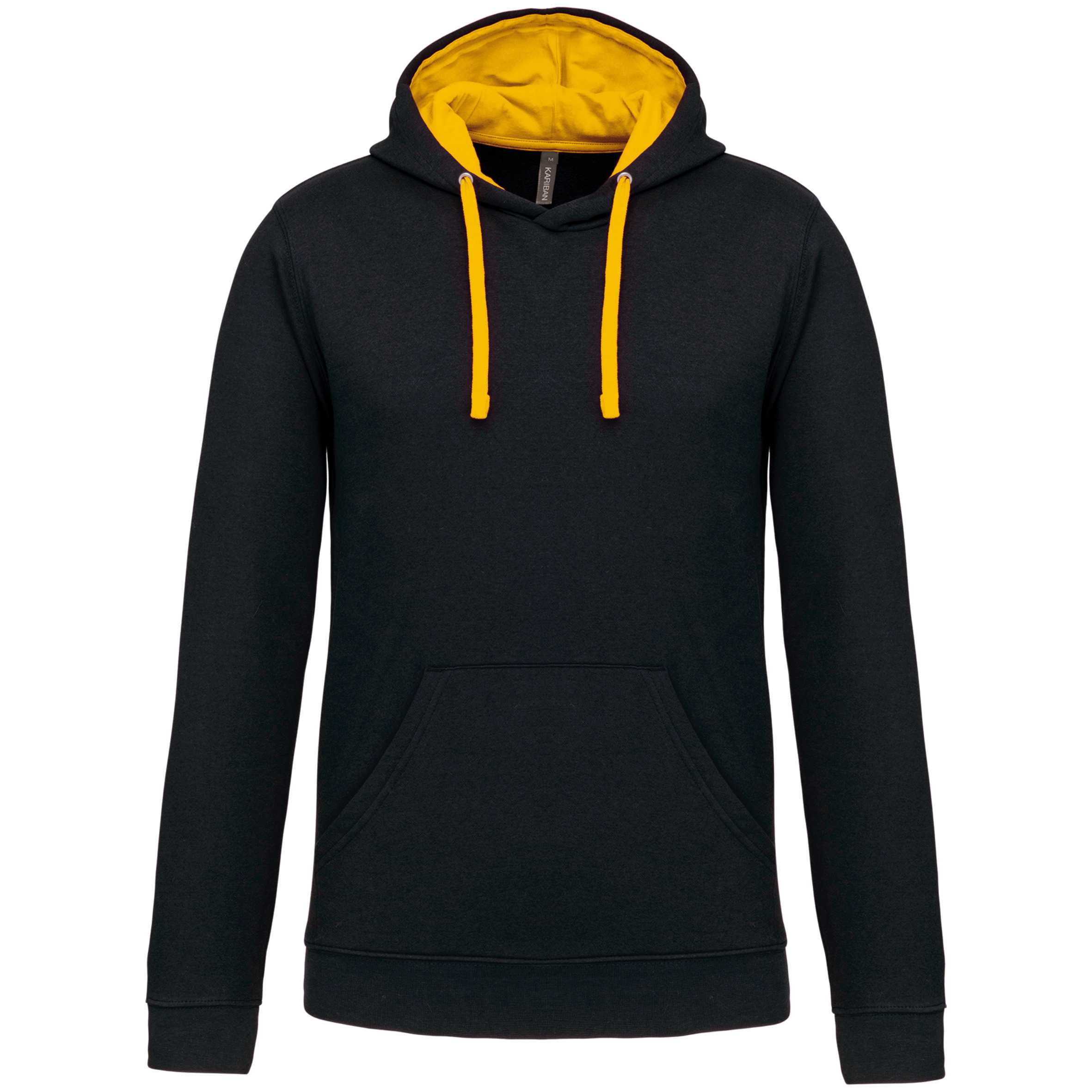 Sudadera capucha contrastada hombre Black / Yellow