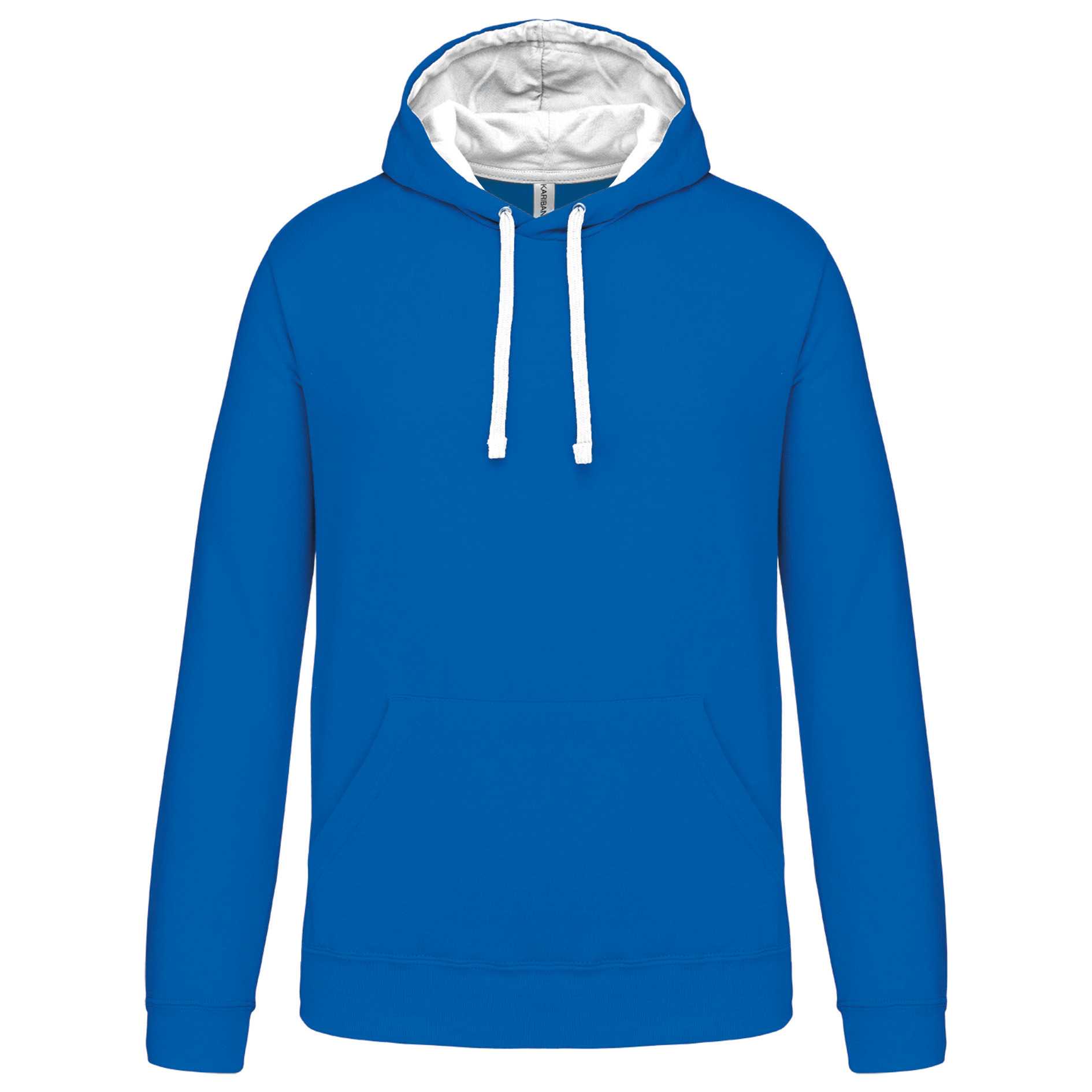 Sudadera capucha contrastada hombre Light Royal Blue / White
