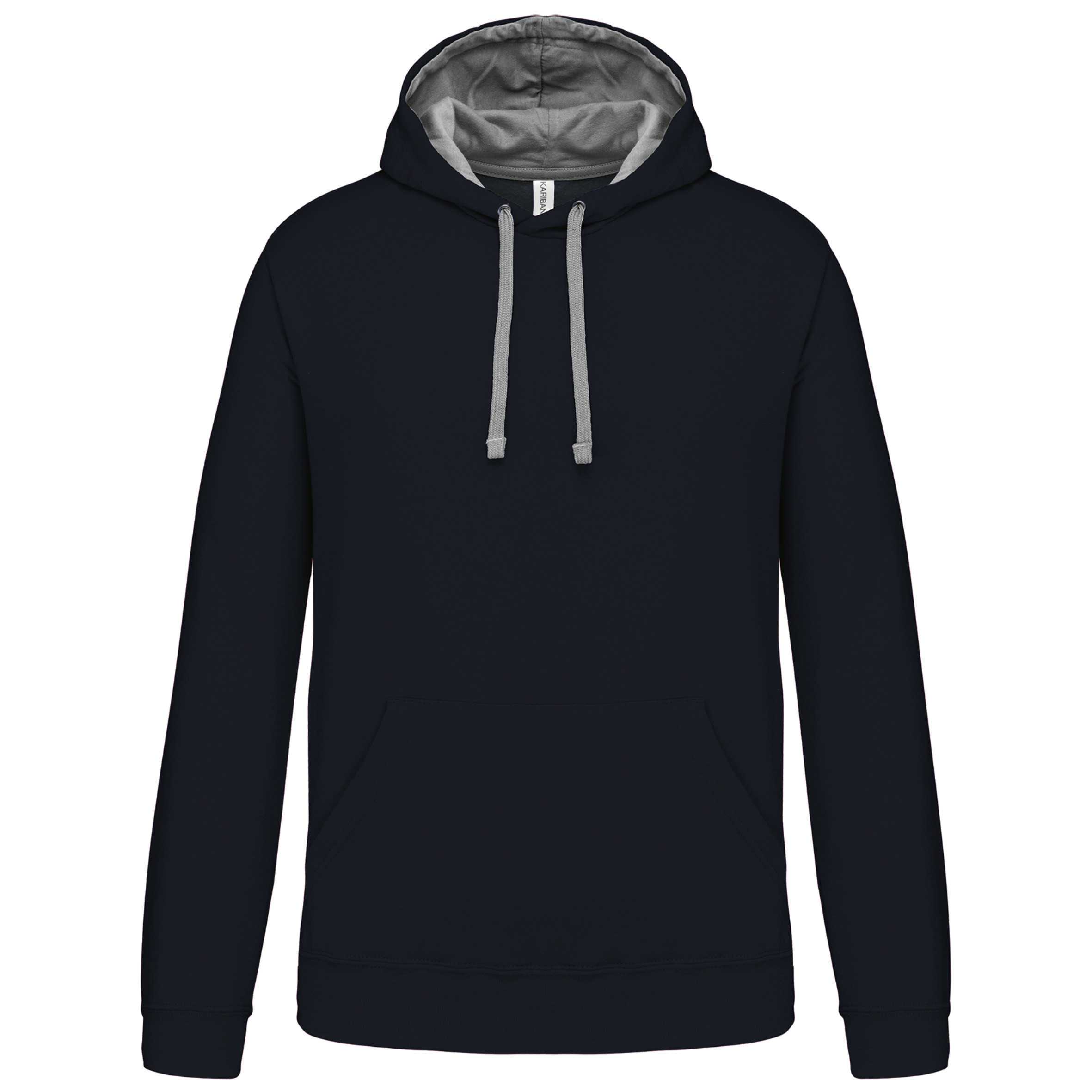 Sudadera capucha contrastada hombre Navy / Fine Grey