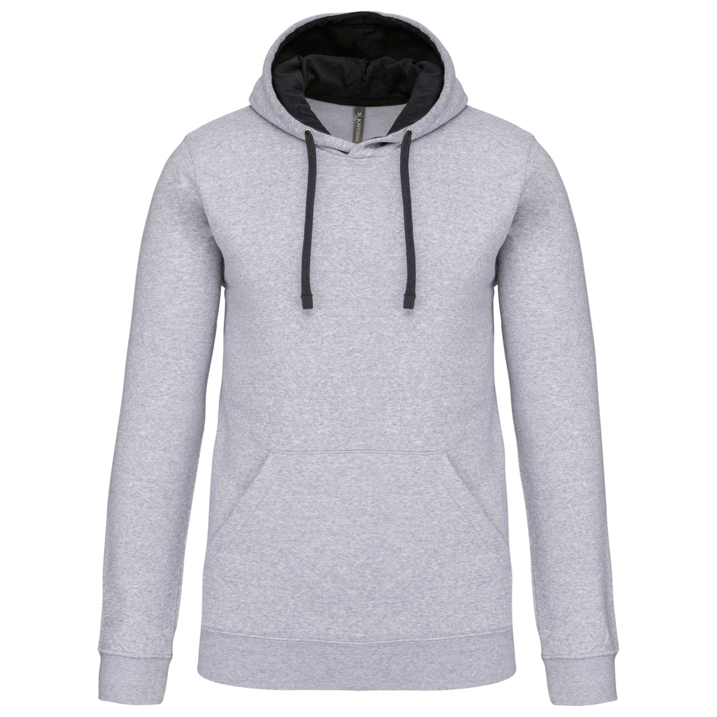 Sudadera capucha contrastada hombre Oxford Grey / Black