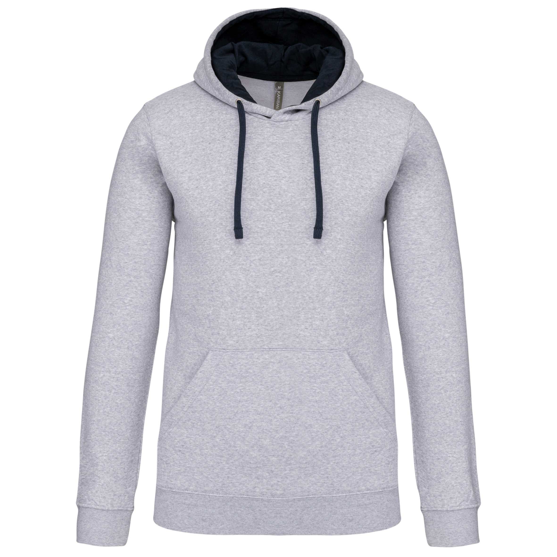 Sudadera capucha contrastada hombre Oxford Grey / Navy
