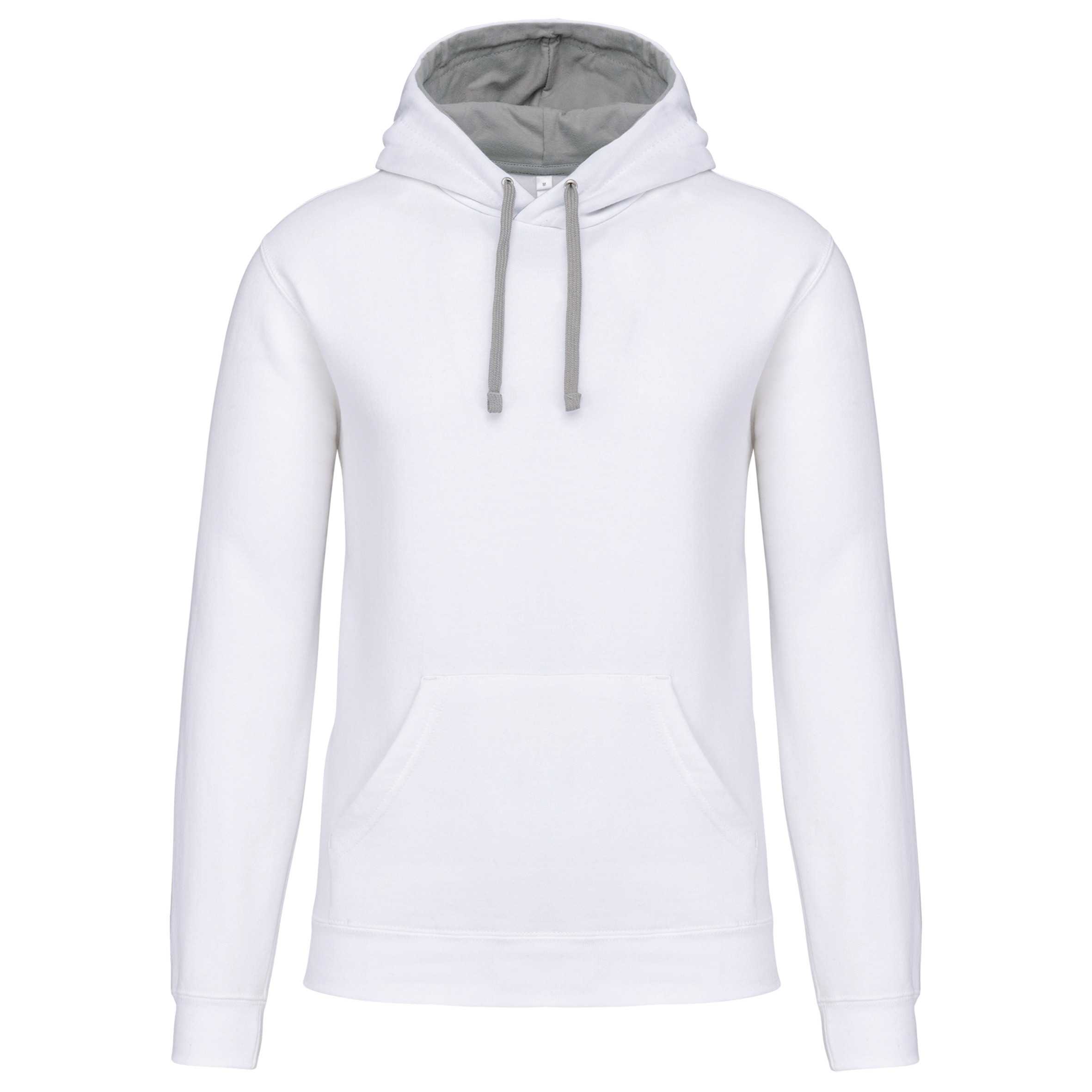 Sudadera capucha contrastada hombre White / Fine Grey