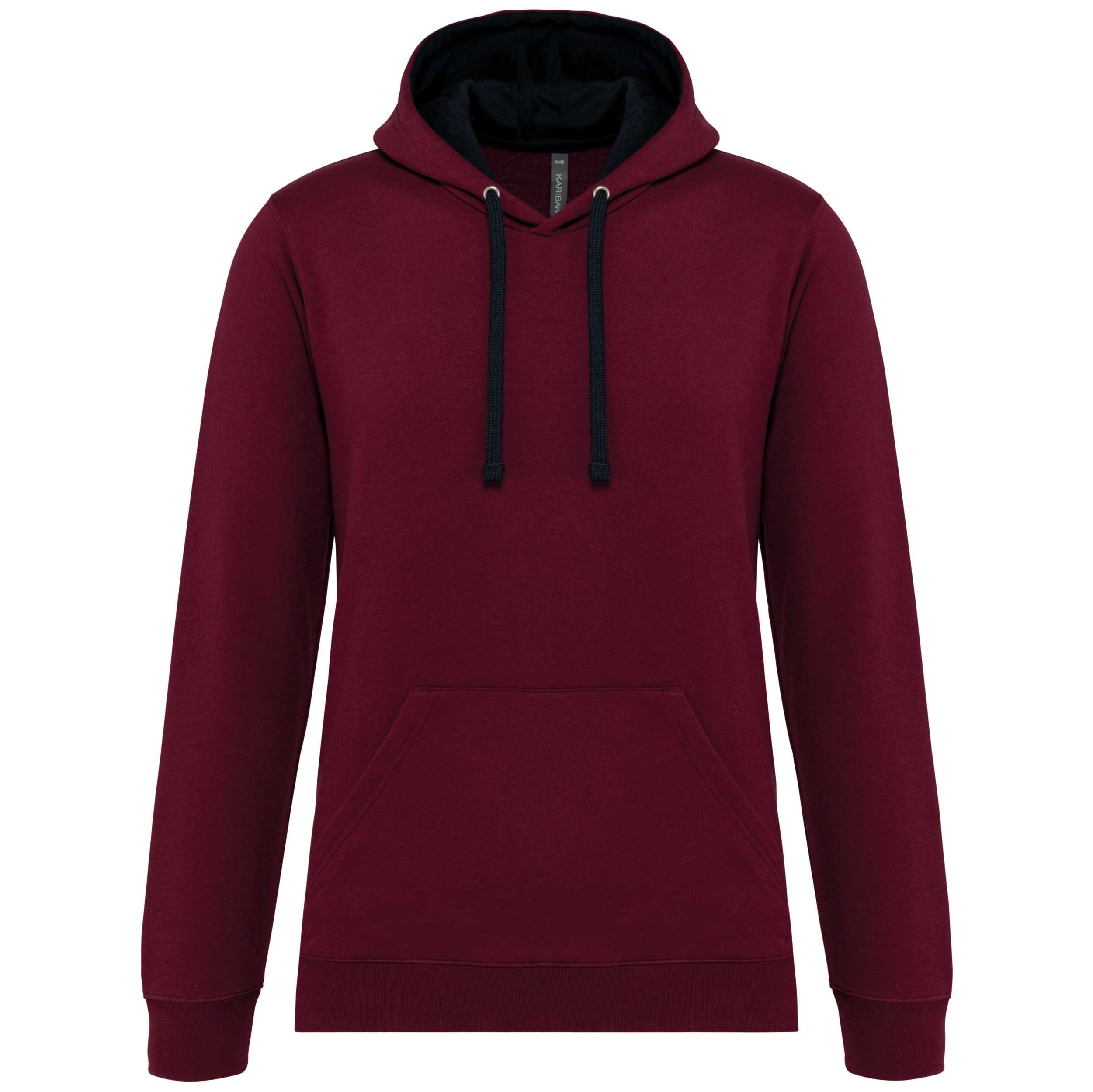 Sudadera capucha contrastada hombre Wine / Navy