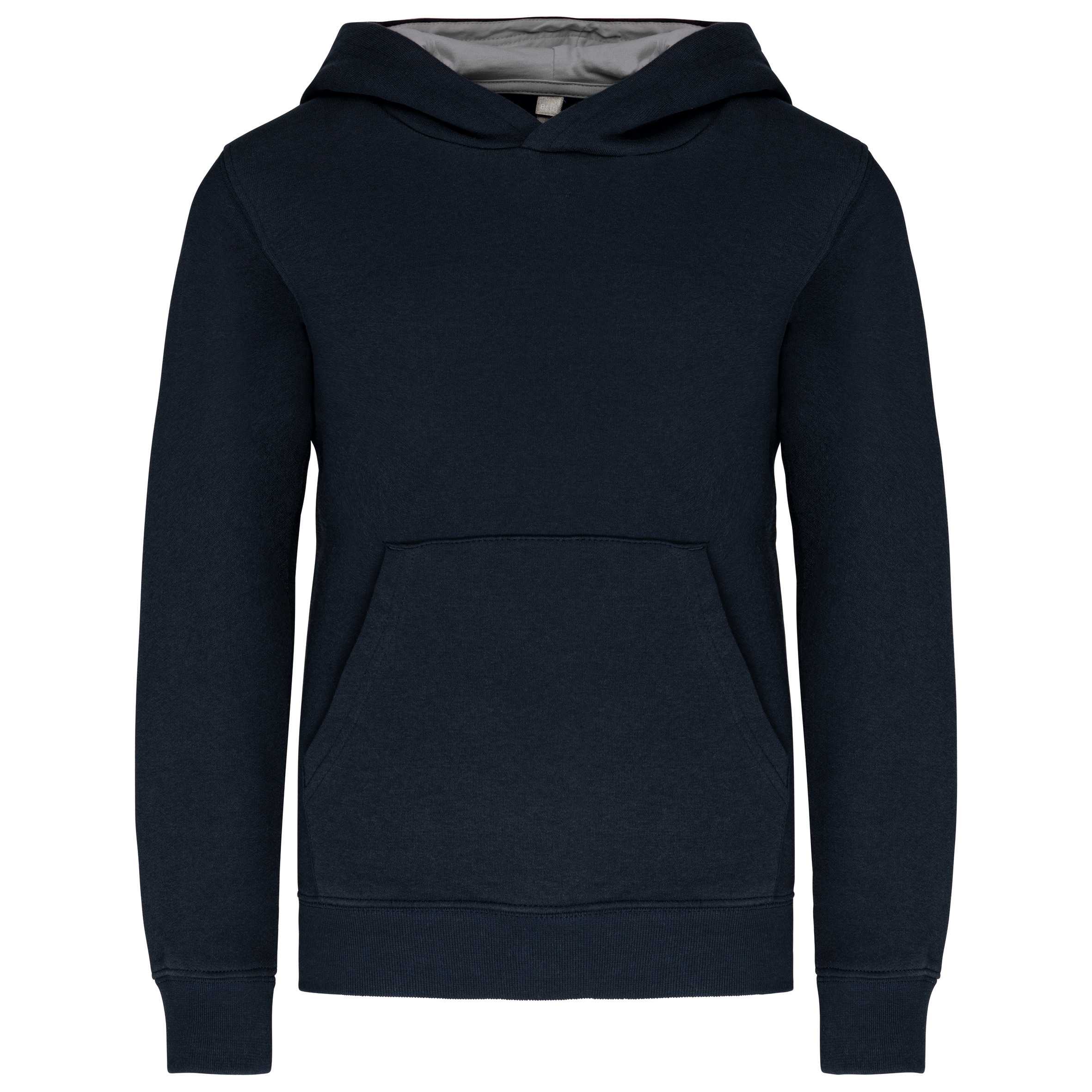 Sudadera capucha contrastada niños Navy / Fine Grey