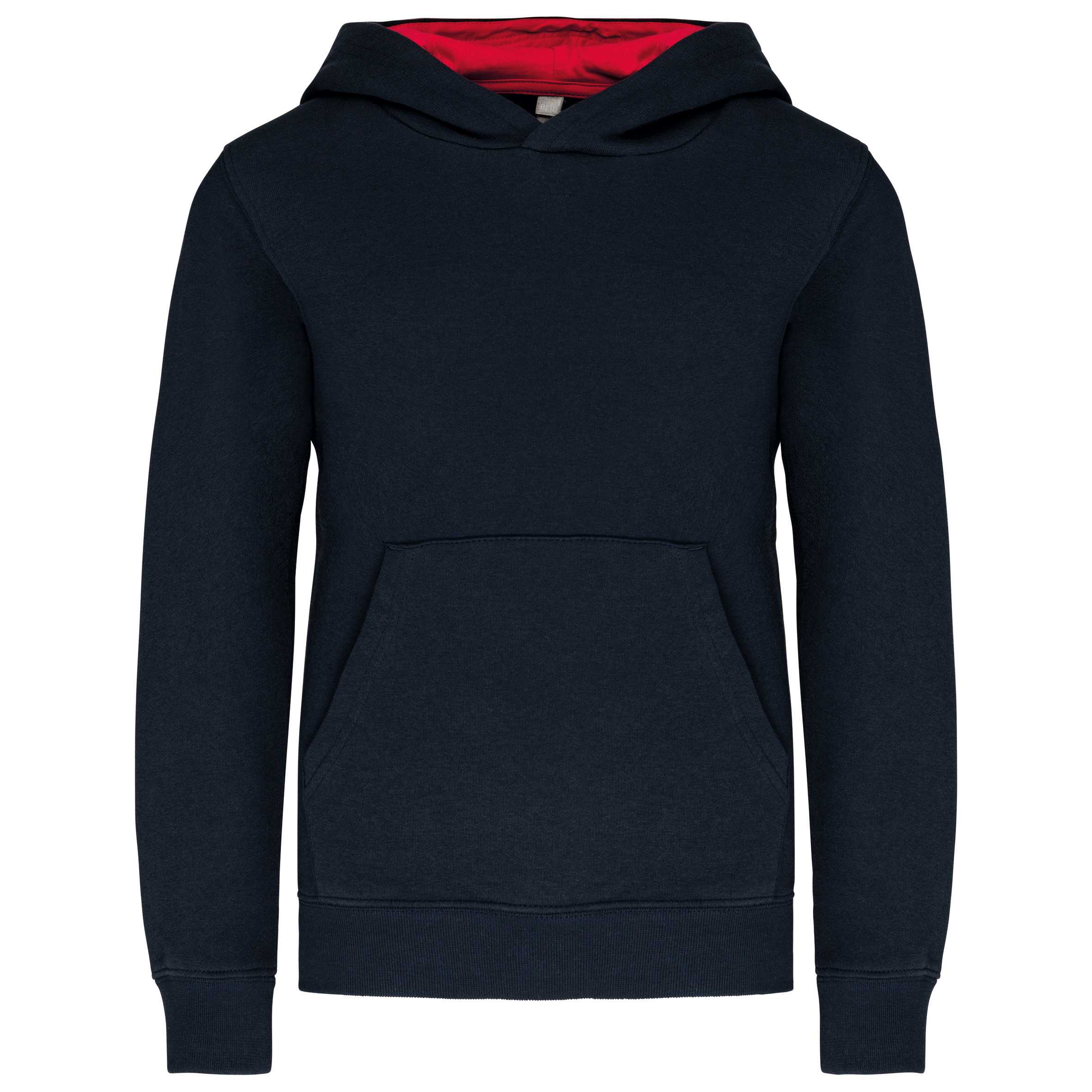 Sudadera capucha contrastada niños Navy / Red