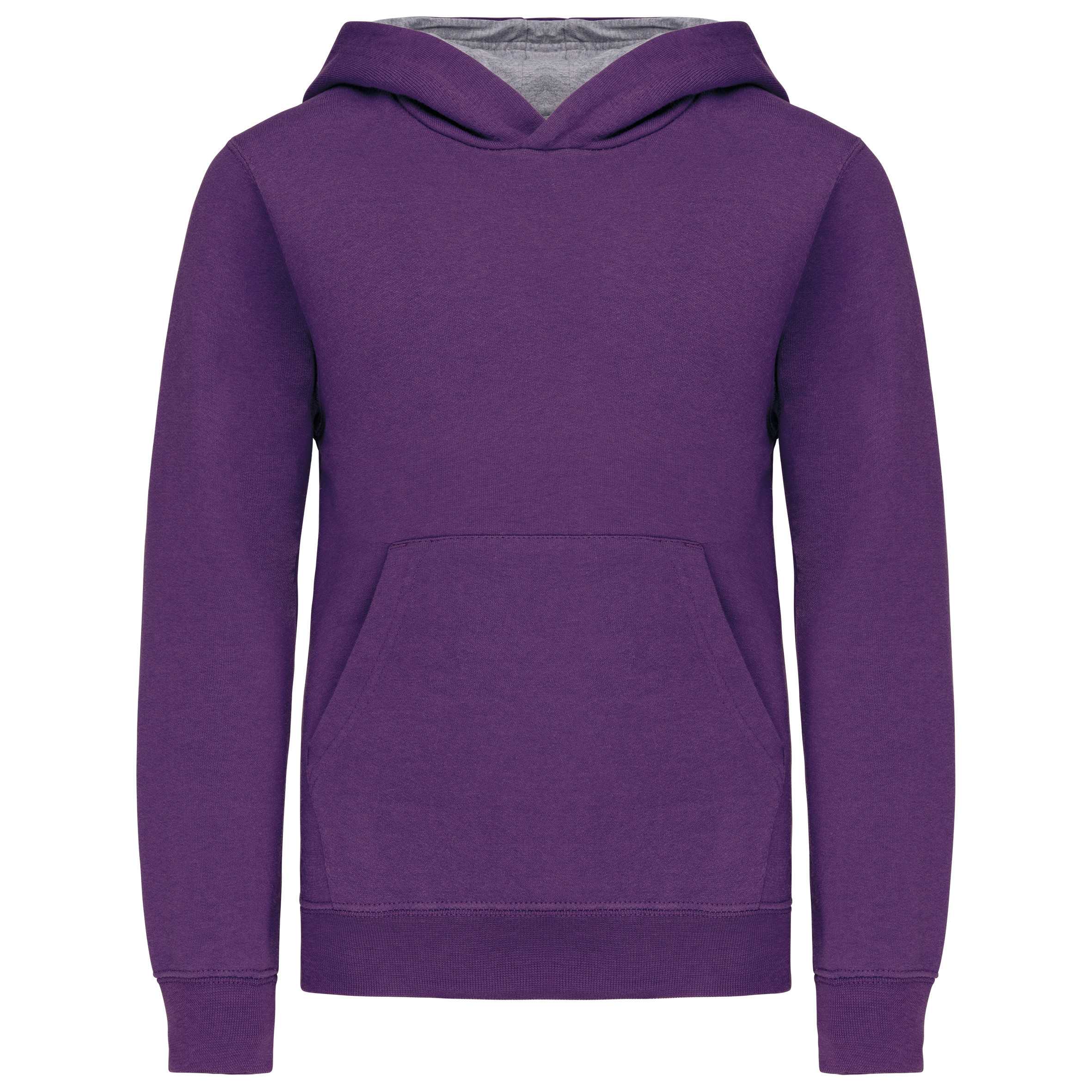 Sudadera capucha contrastada niños Purple / Oxford Grey