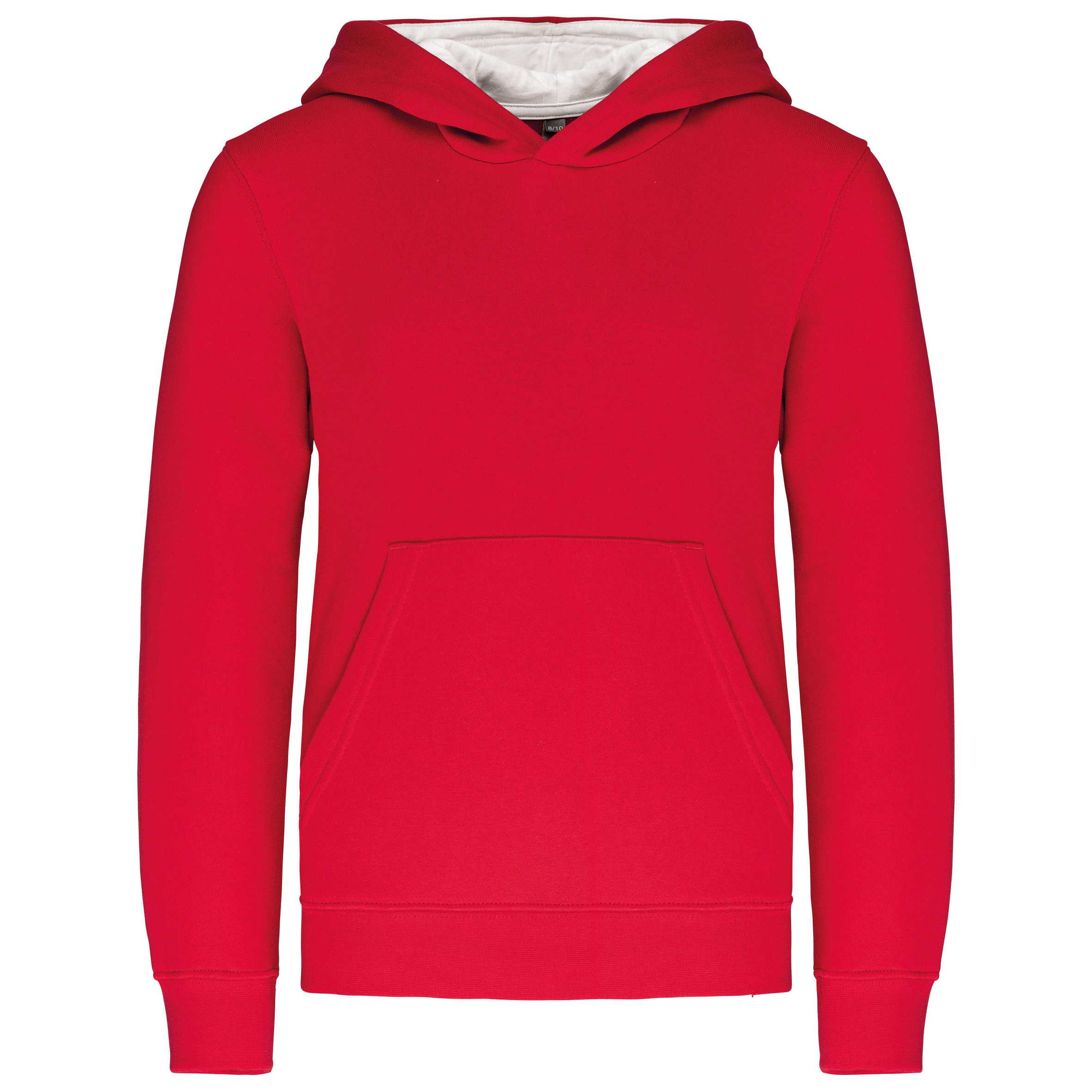 Sudadera capucha contrastada niños Red / White