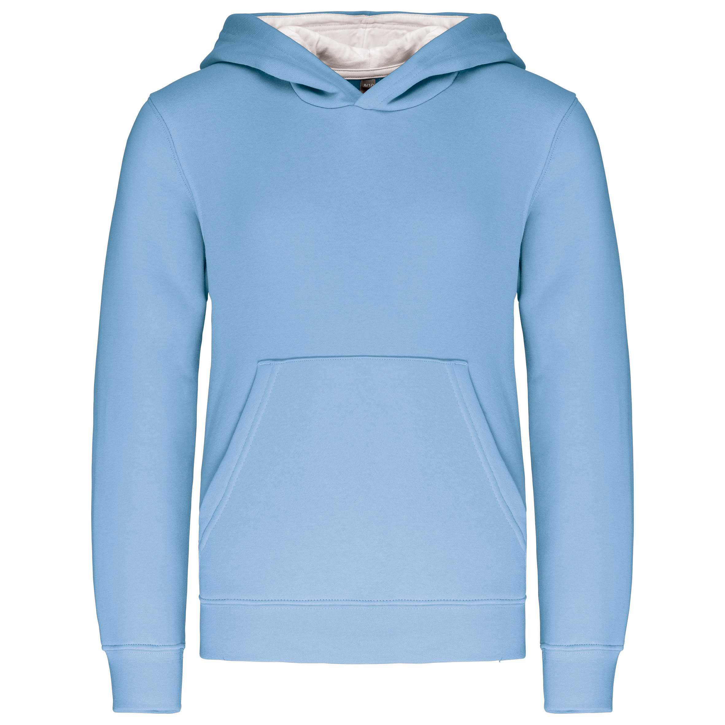 Sudadera capucha contrastada niños Sky Blue / White