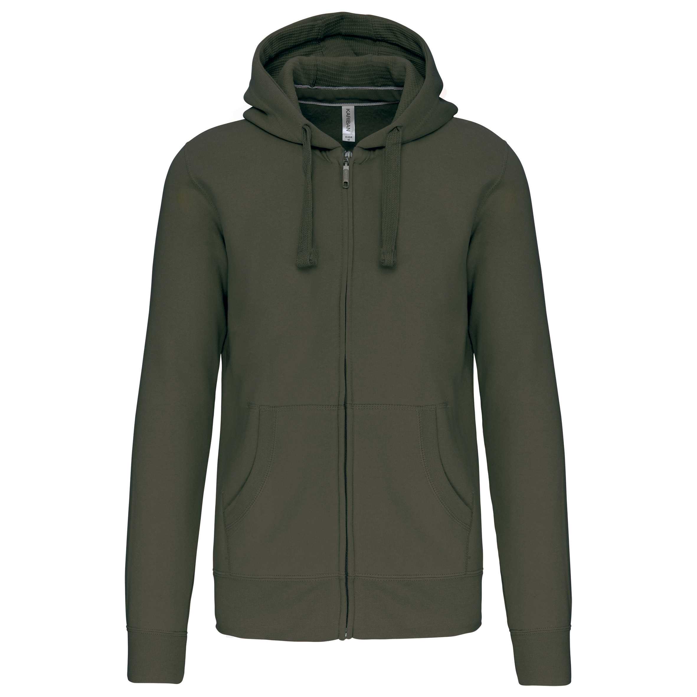 Sudadera con capucha y cremallera Dark Khaki