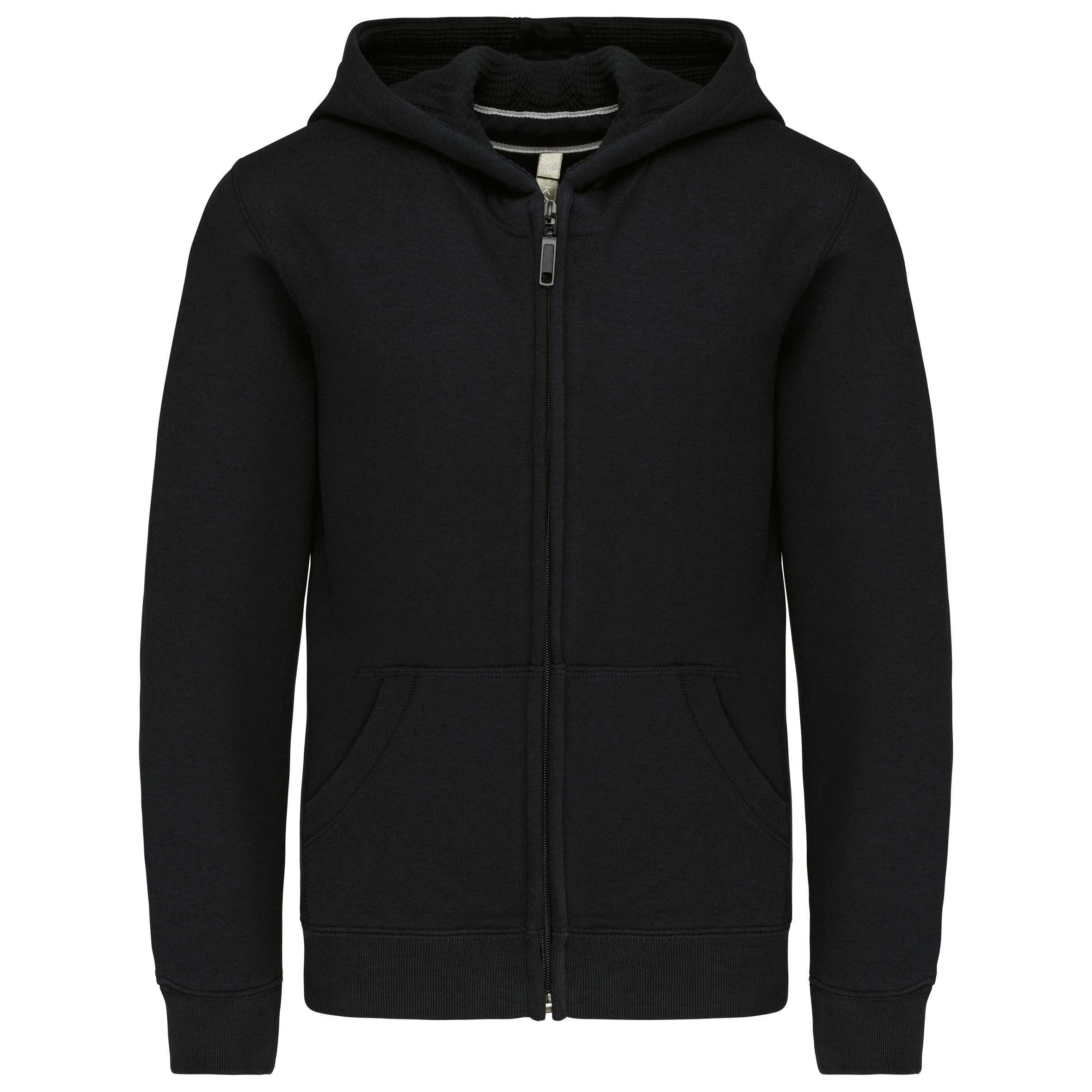 Sudadera capucha y cremallera niños Black