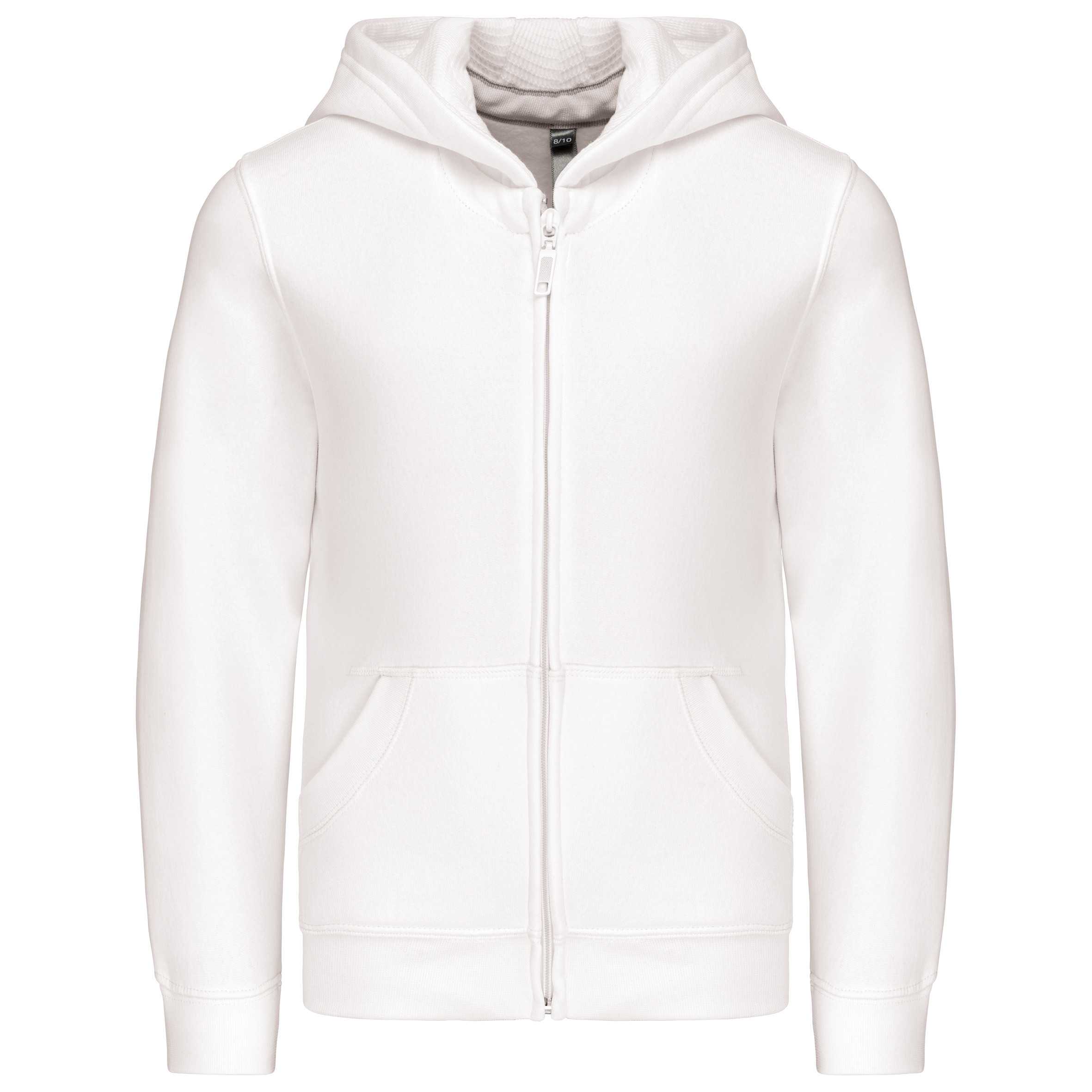 Sudadera capucha y cremallera niños White