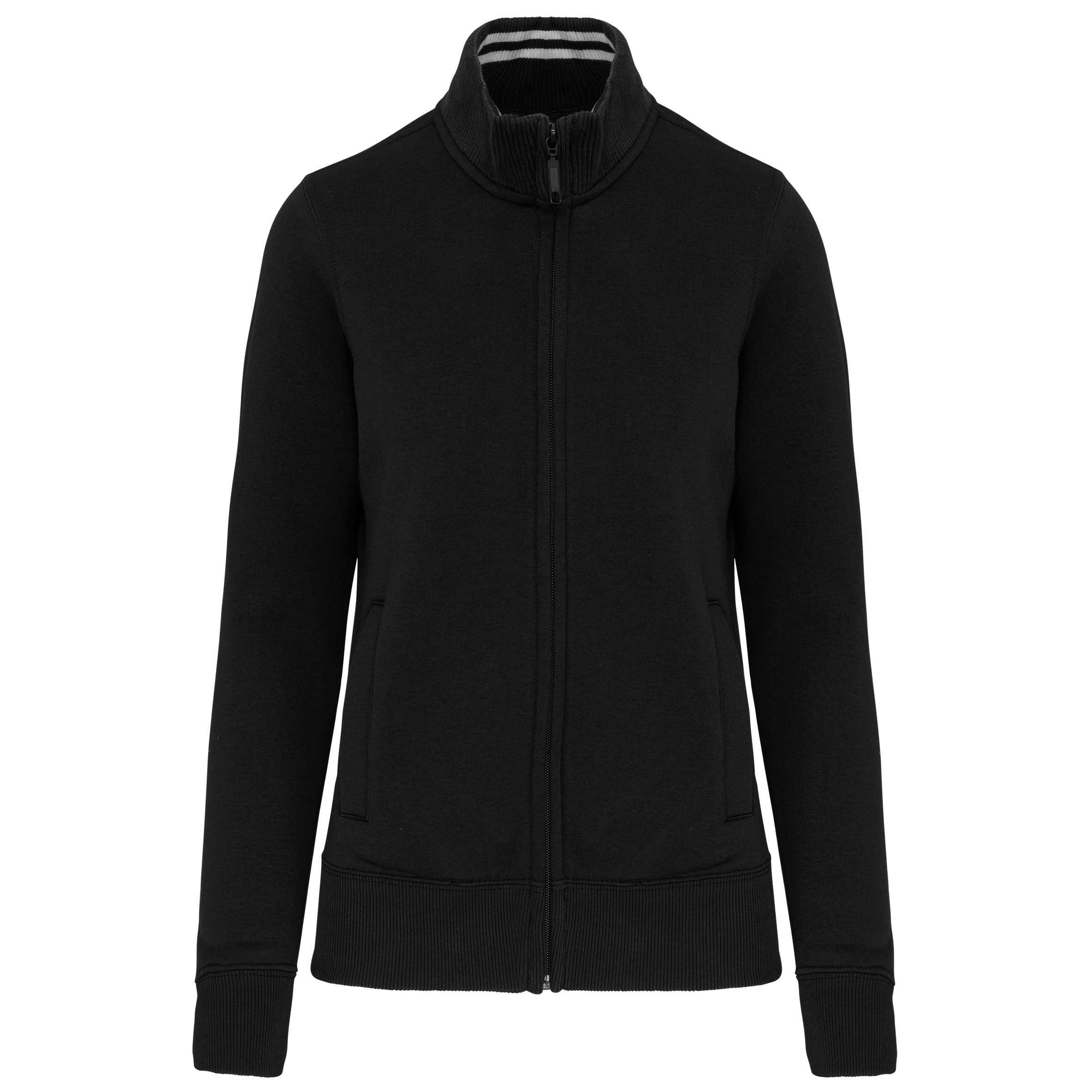 Chaqueta de felpa con cremallera mujer Black