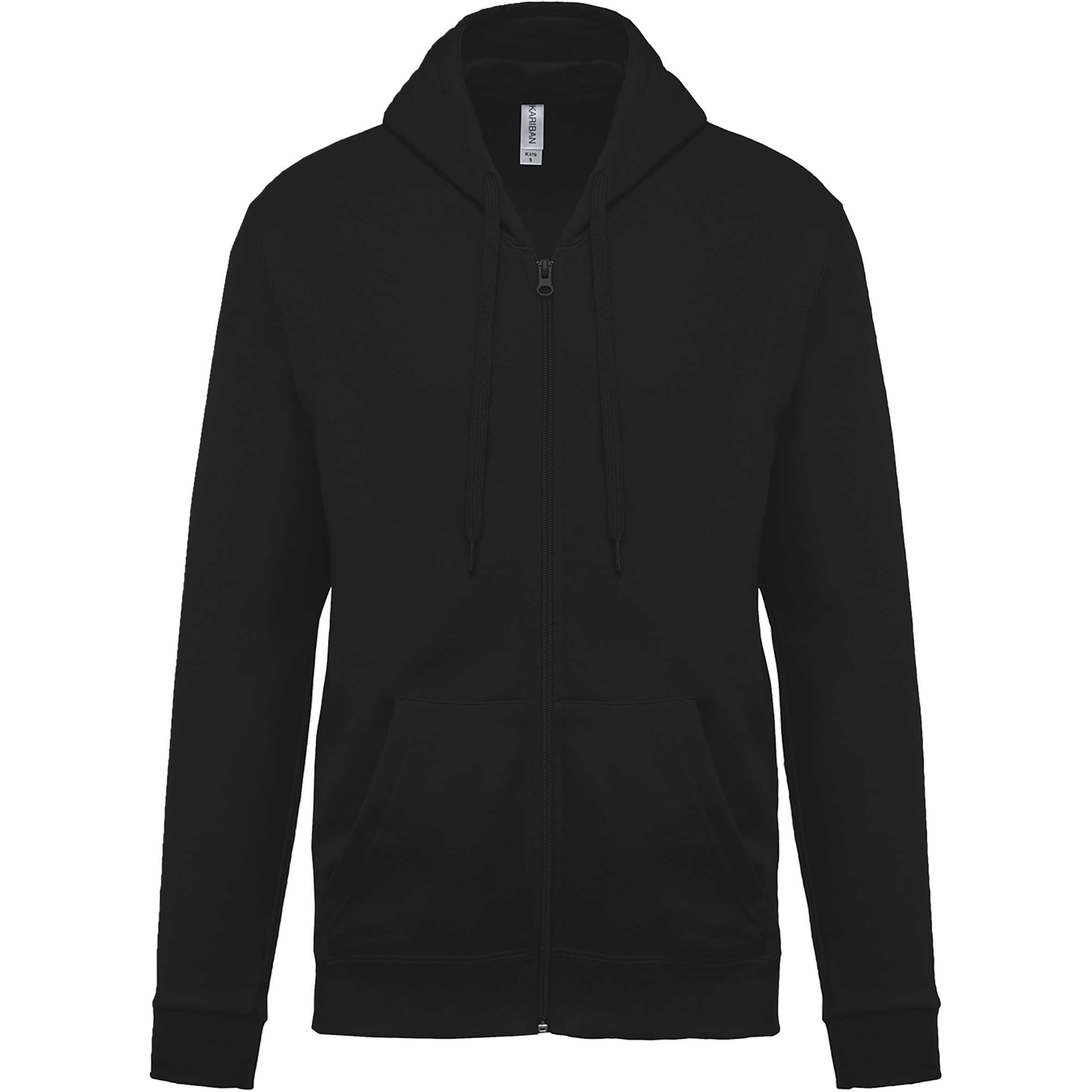 Sudadera capucha y cremallera unisex Black