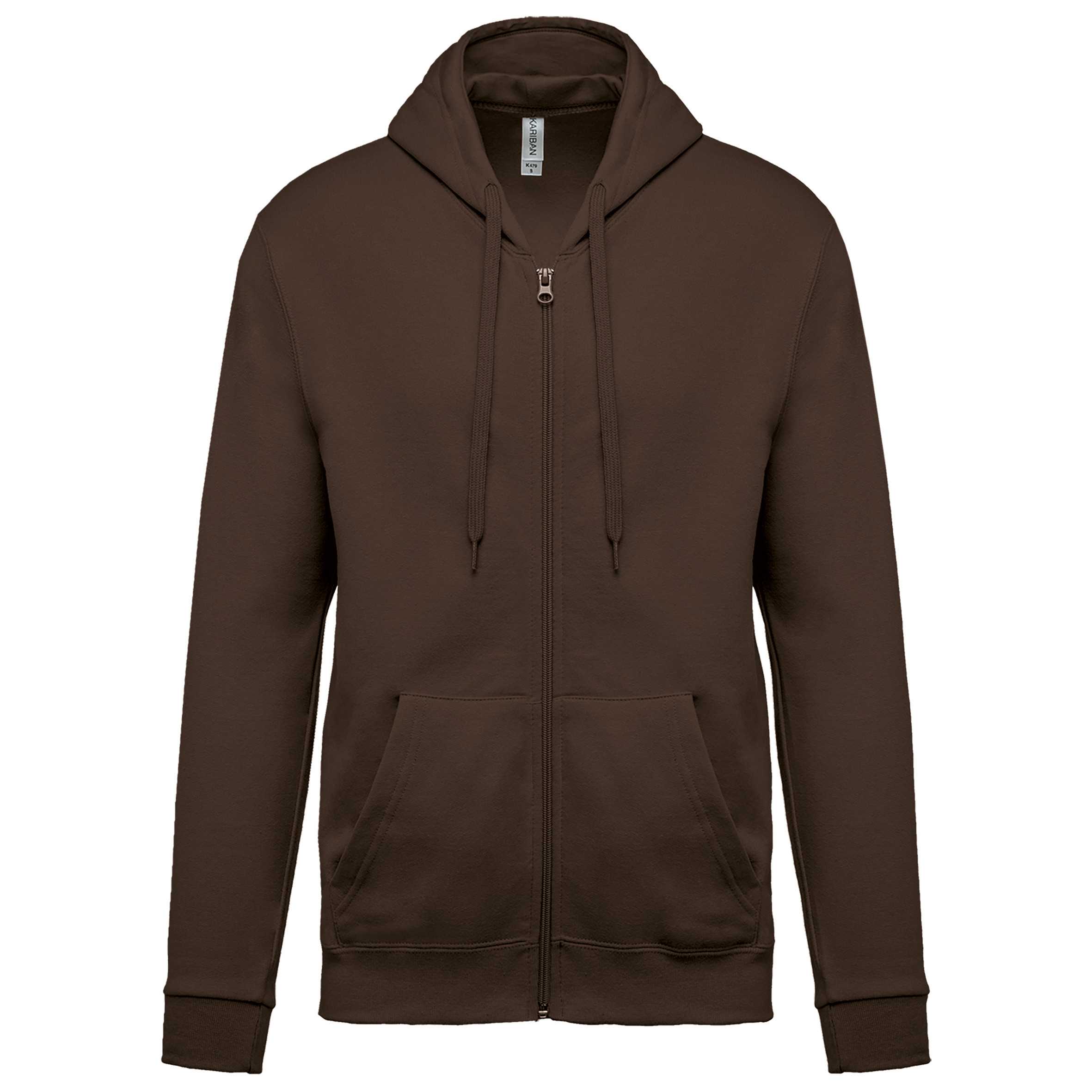 Sudadera capucha y cremallera unisex Chocolate