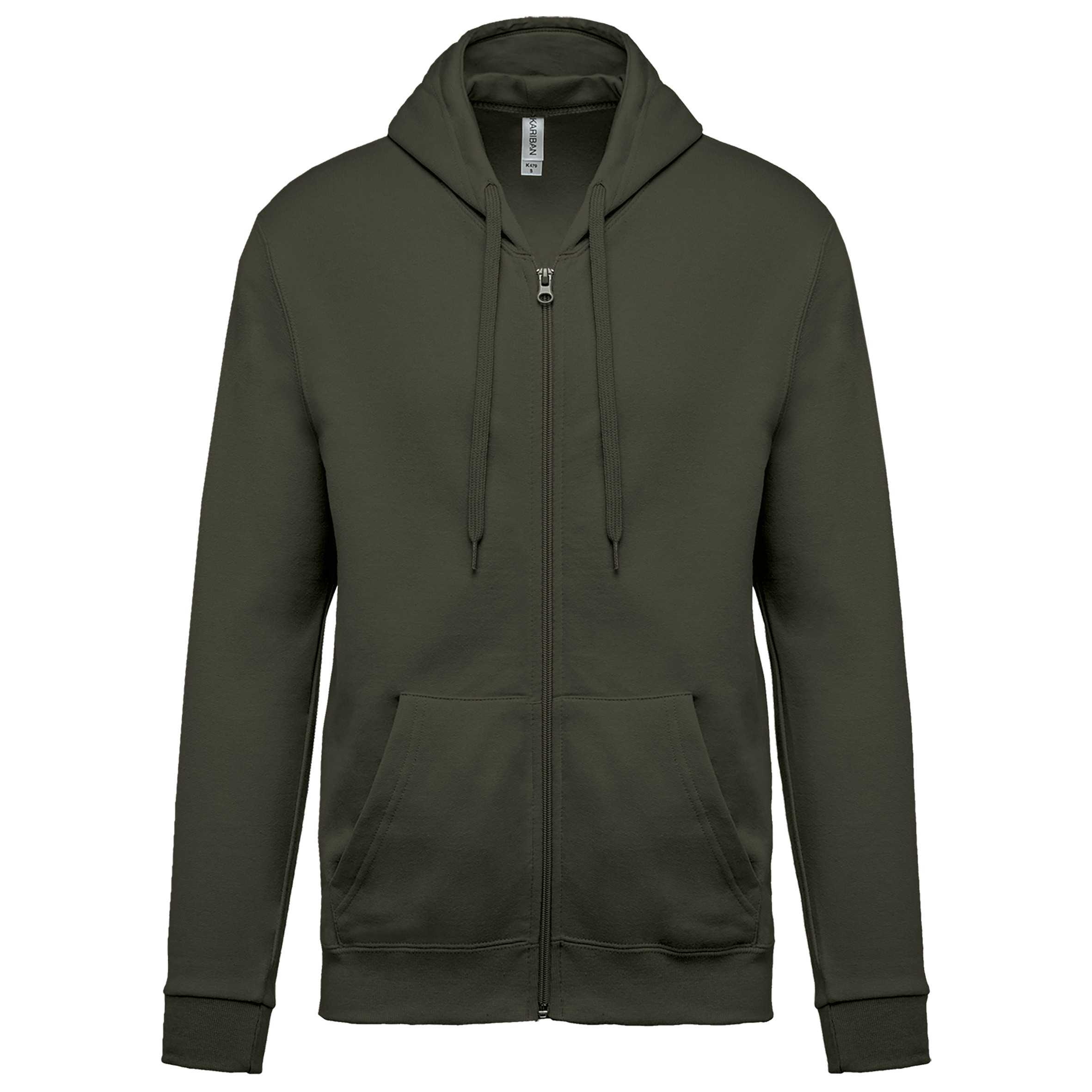Sudadera capucha y cremallera unisex Dark Khaki