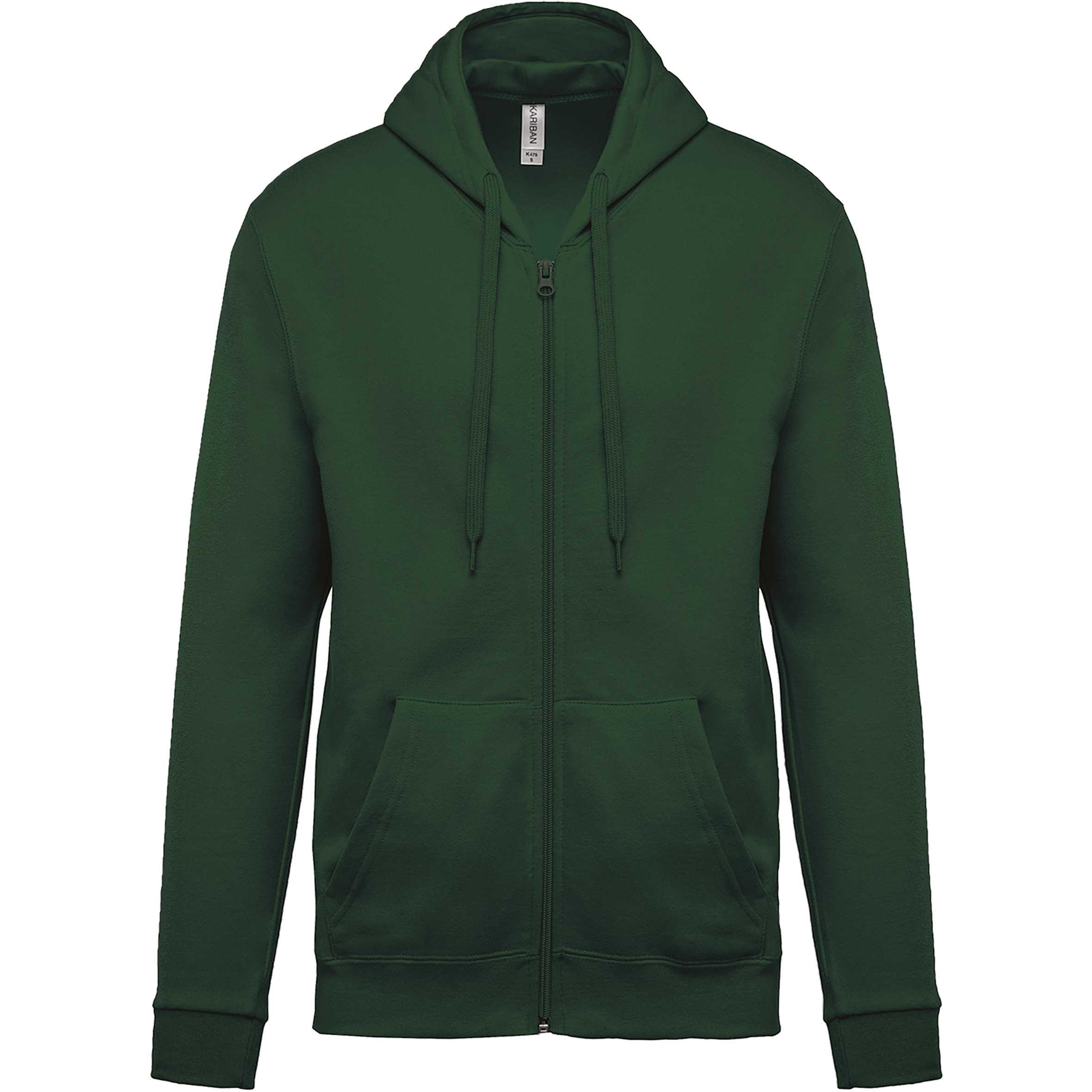 Sudadera capucha y cremallera unisex Forest Green
