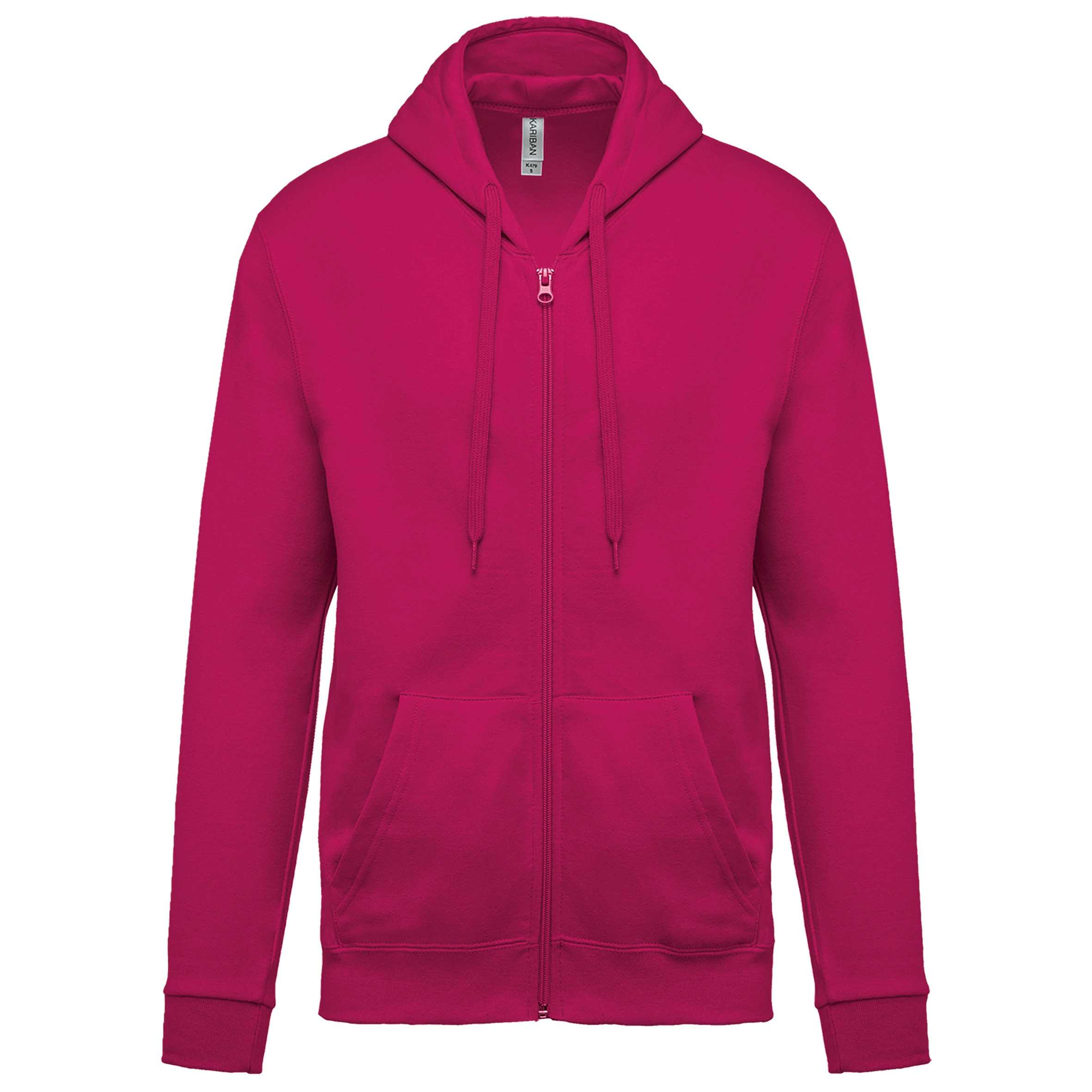 Sudadera capucha y cremallera unisex Fuchsia