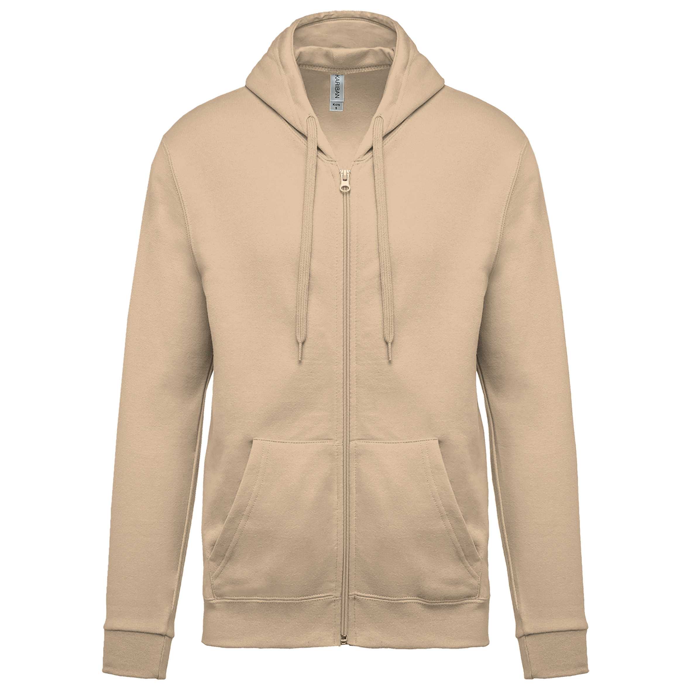 Sudadera capucha y cremallera unisex Light Sand