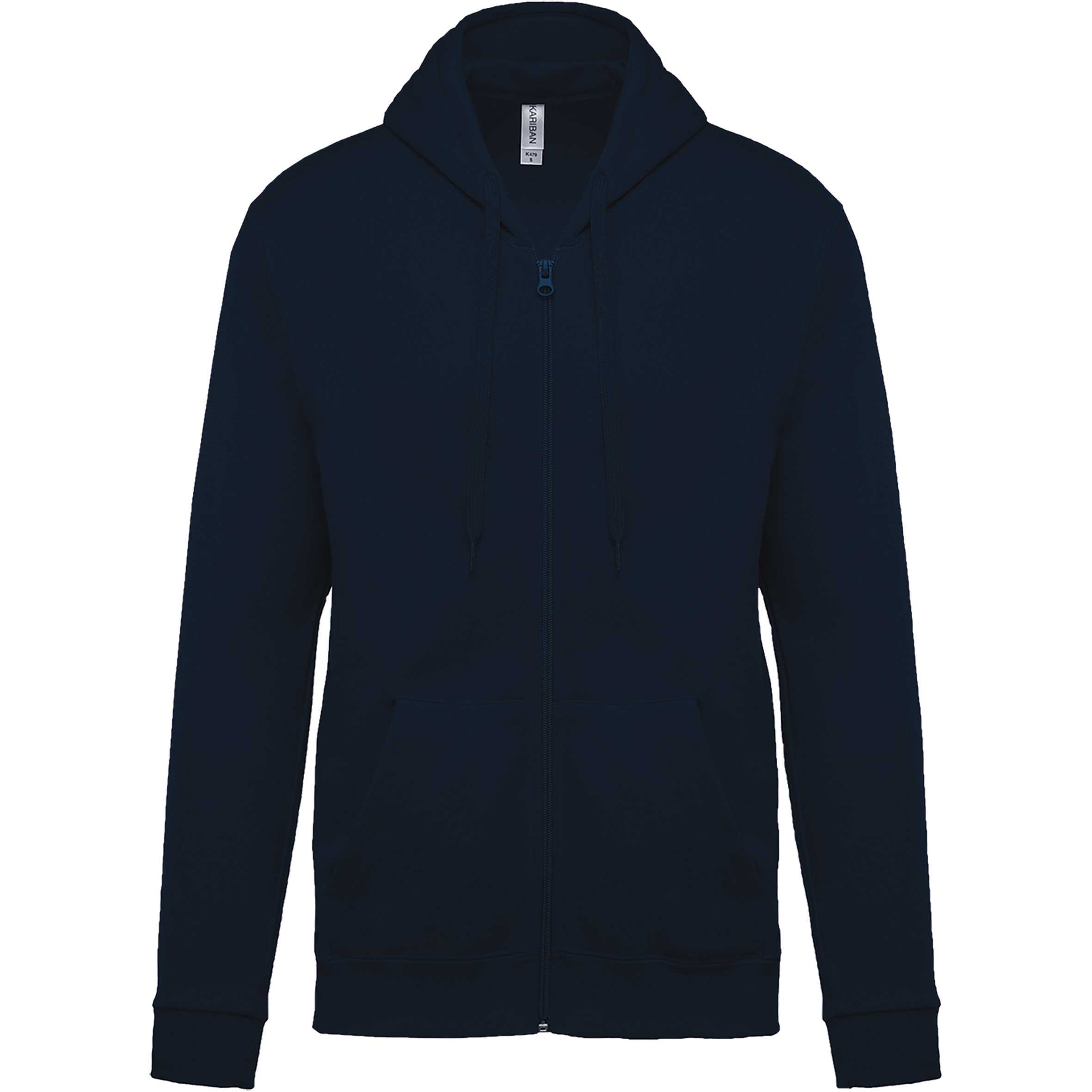 Sudadera capucha y cremallera unisex Navy