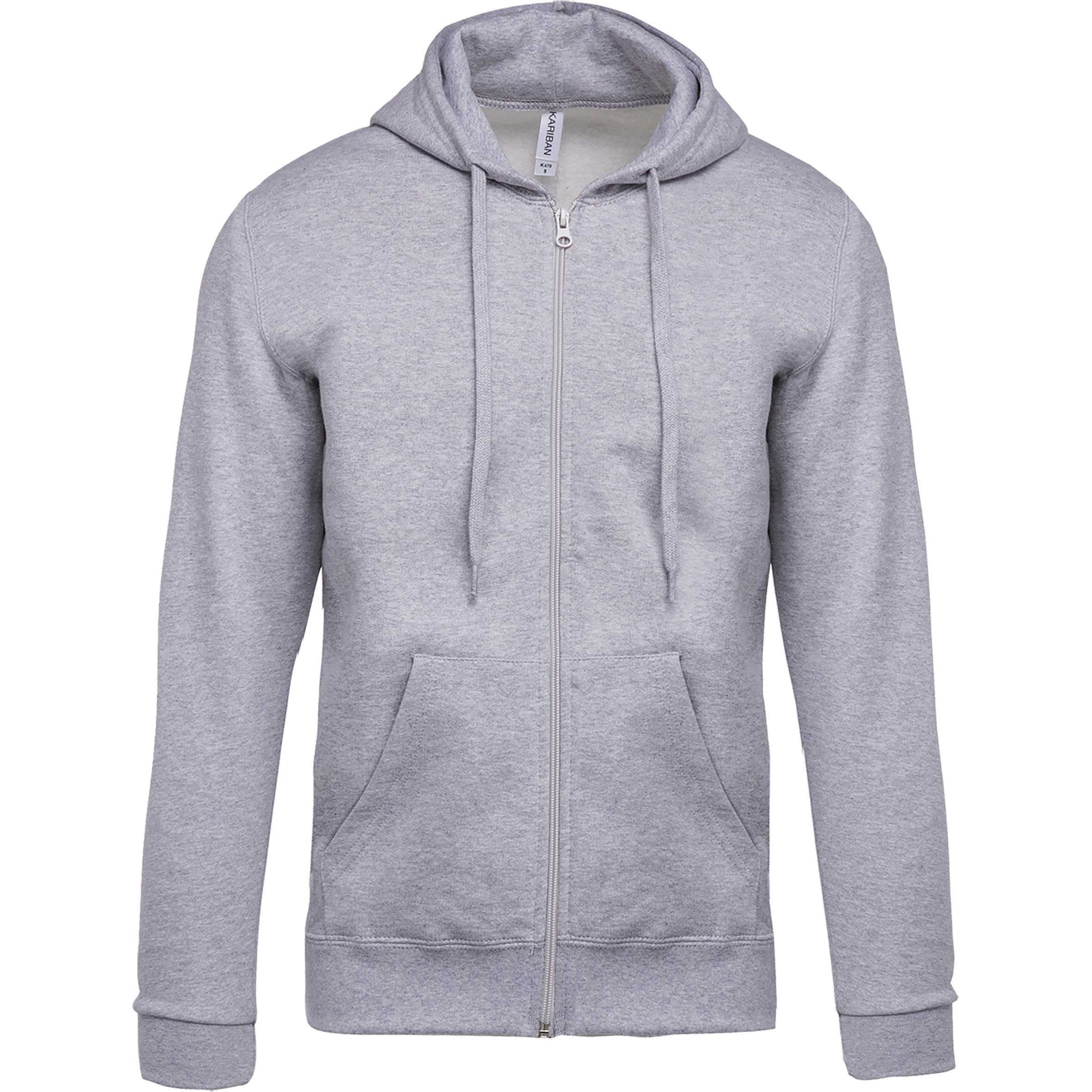Sudadera capucha y cremallera unisex Oxford Grey