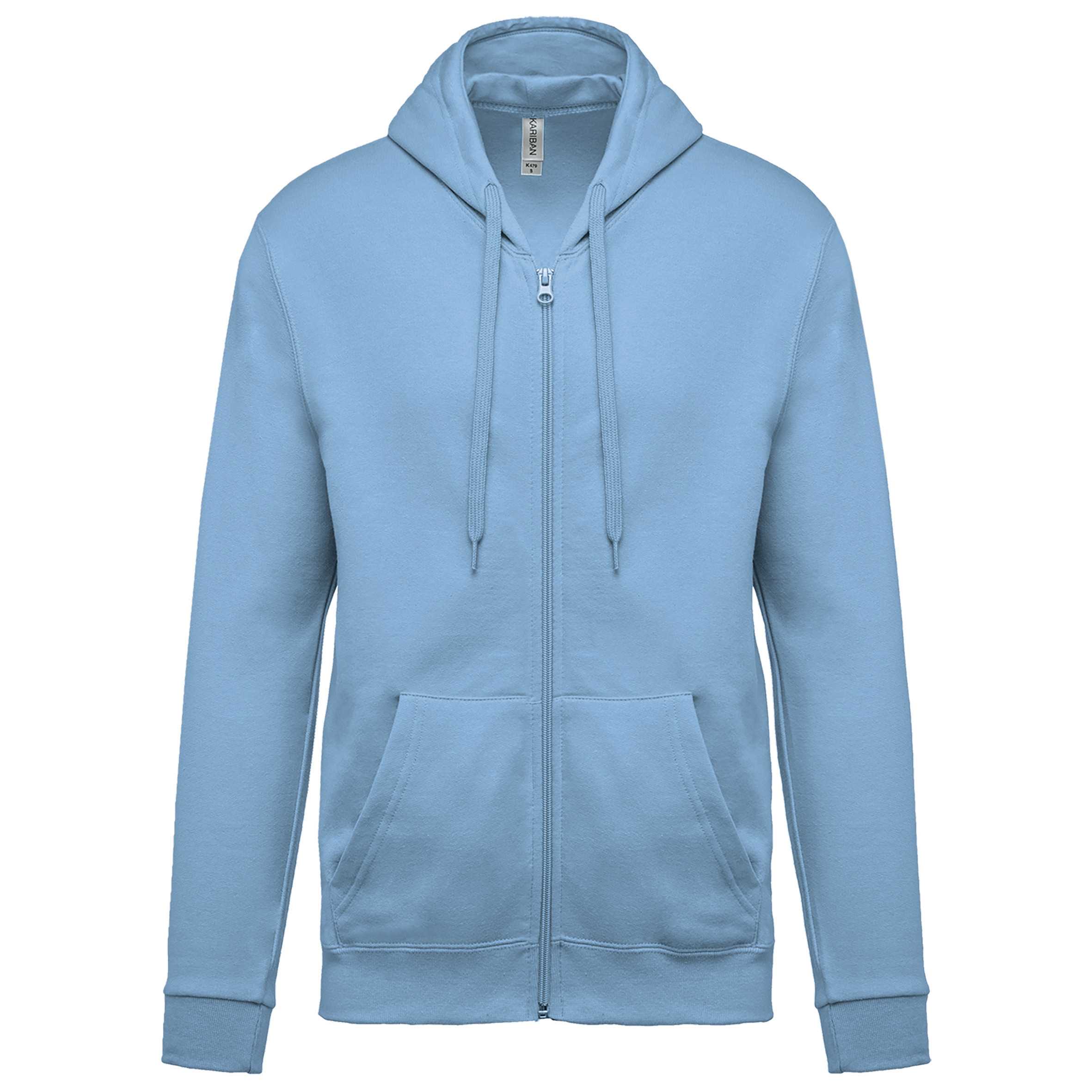 Sudadera capucha y cremallera unisex Sky Blue