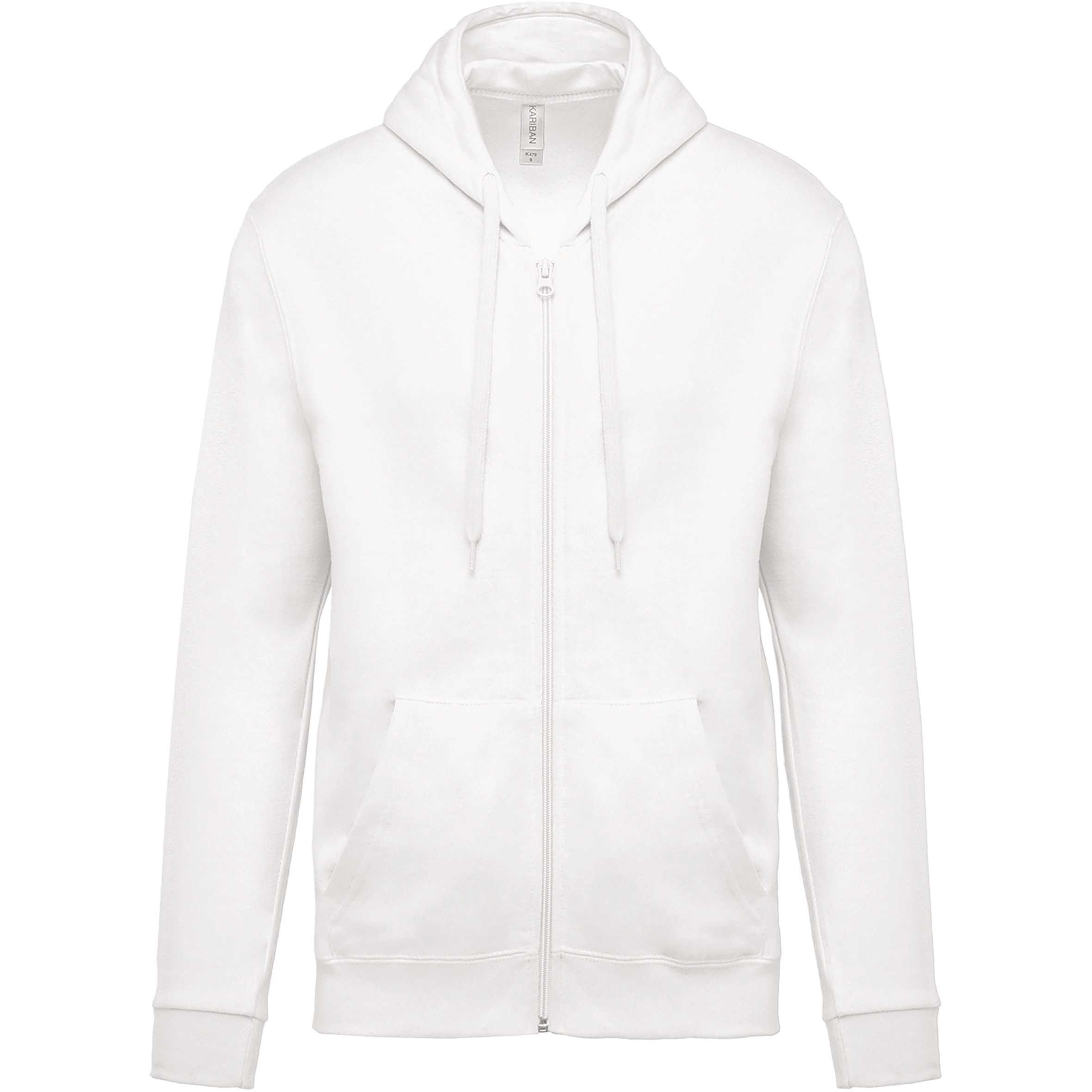 Sudadera capucha y cremallera unisex White