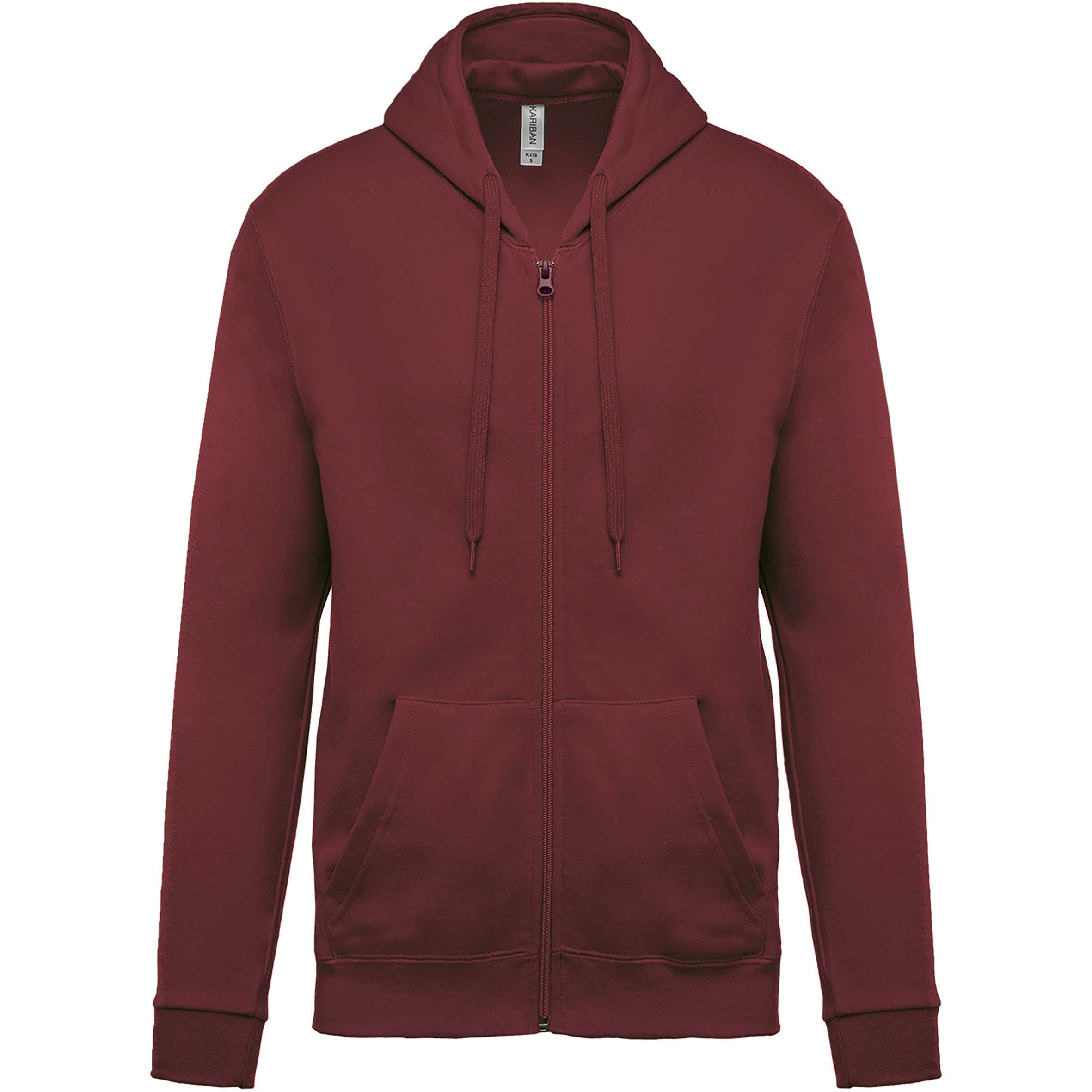 Sudadera capucha y cremallera unisex Wine