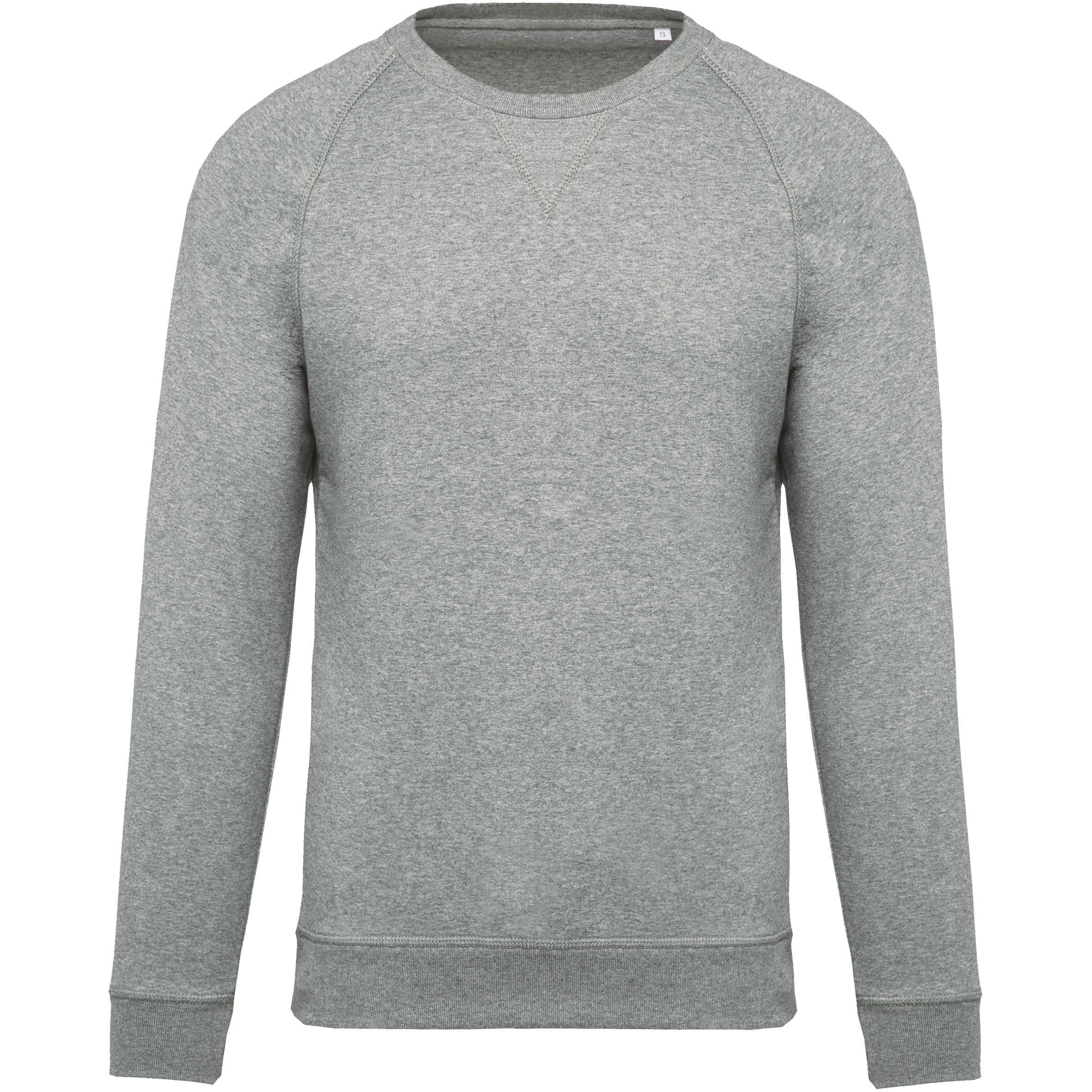 Sudadera algodón orgánico con cuello redondo y mangas raglán Grey Heather