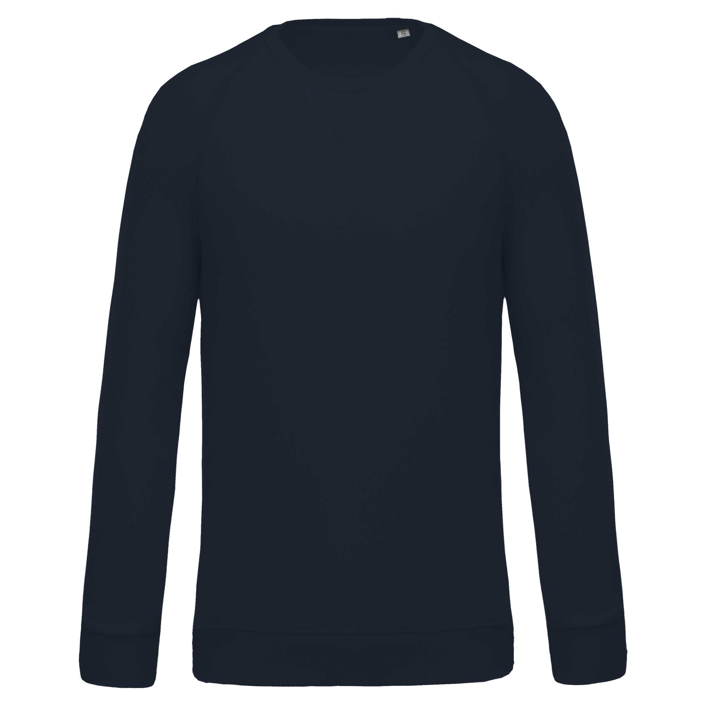 Sudadera algodón orgánico con cuello redondo y mangas raglán Navy