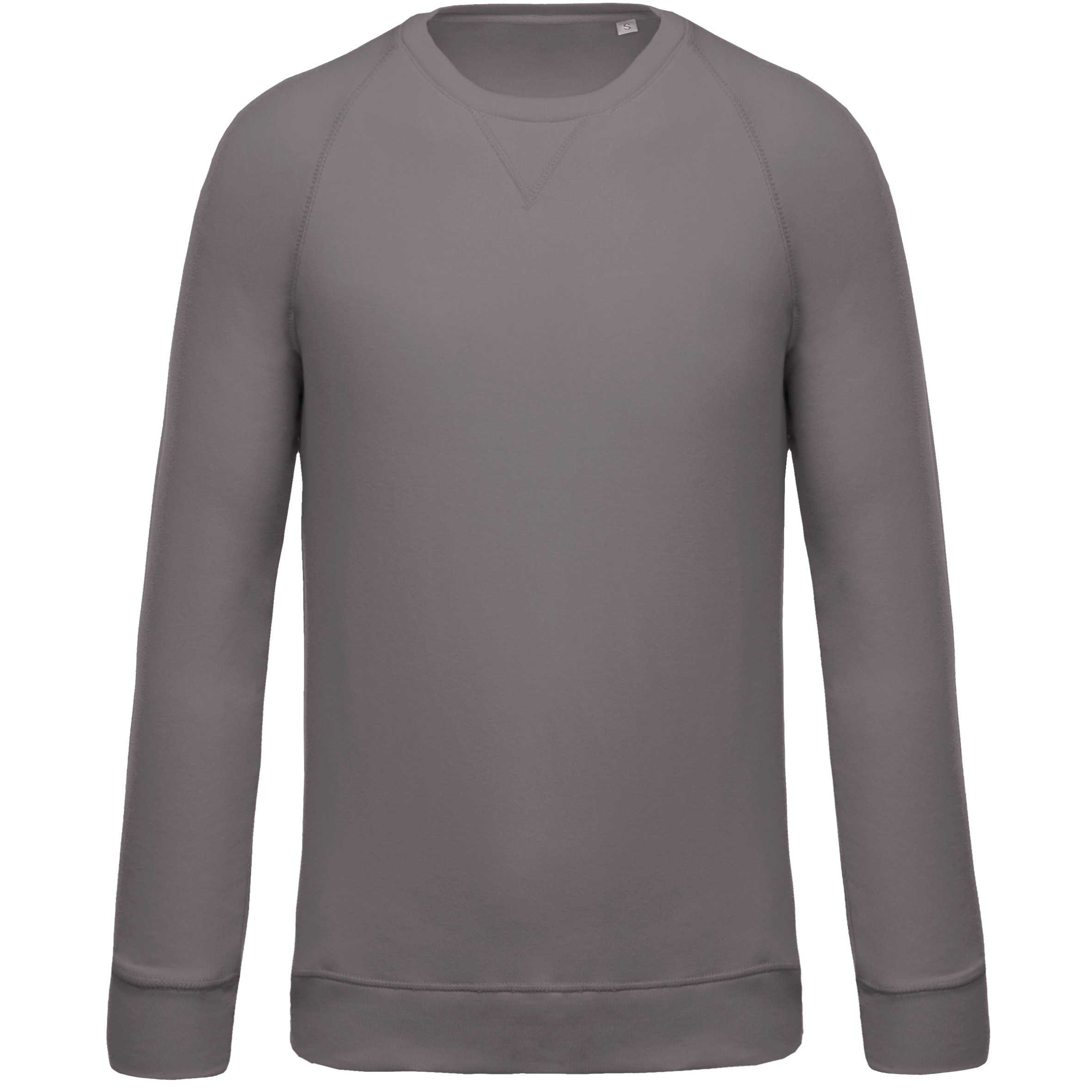Sudadera algodón orgánico con cuello redondo y mangas raglán Storm Grey