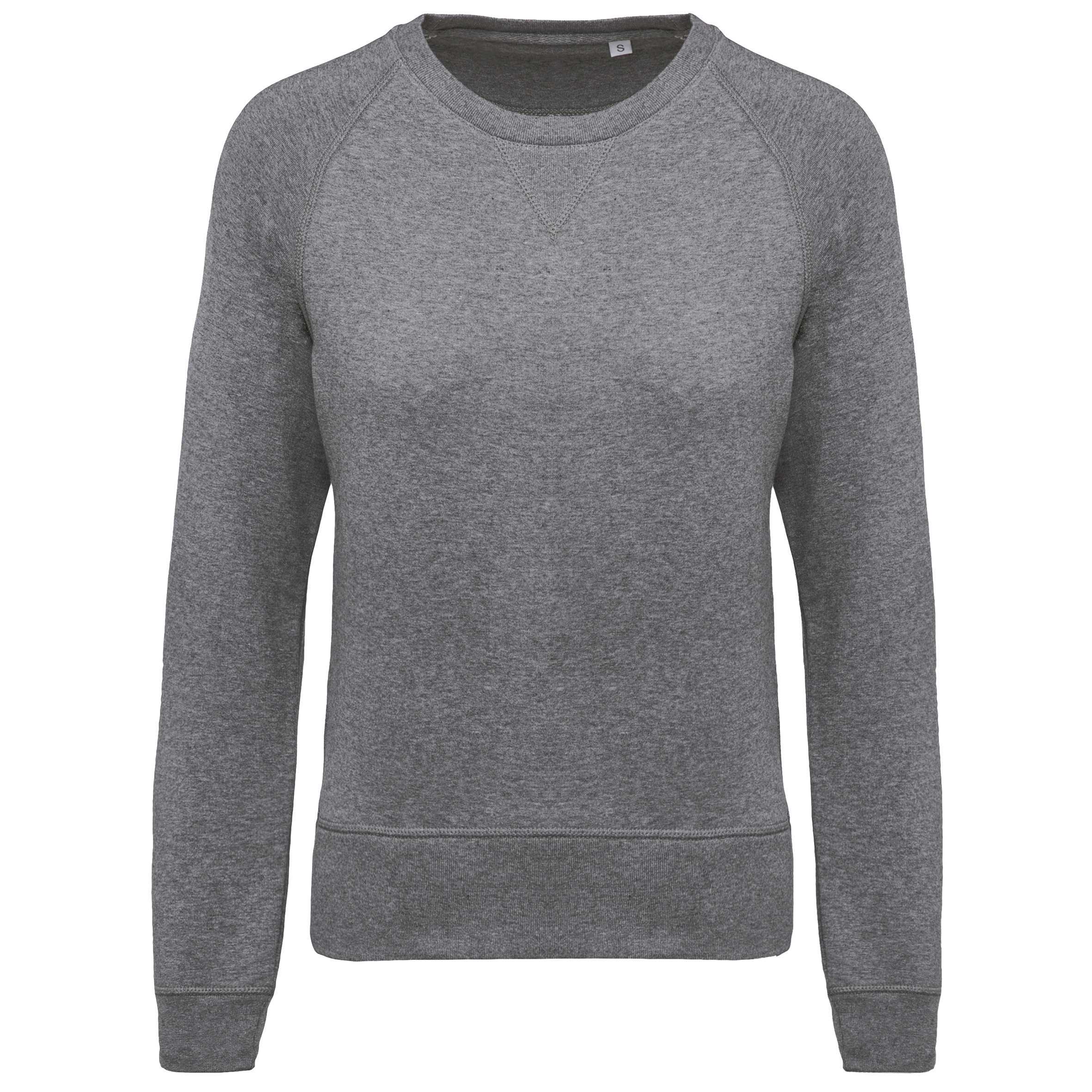 Sudadera algodón orgánico con cuello redondo y mangas raglan Grey Heather