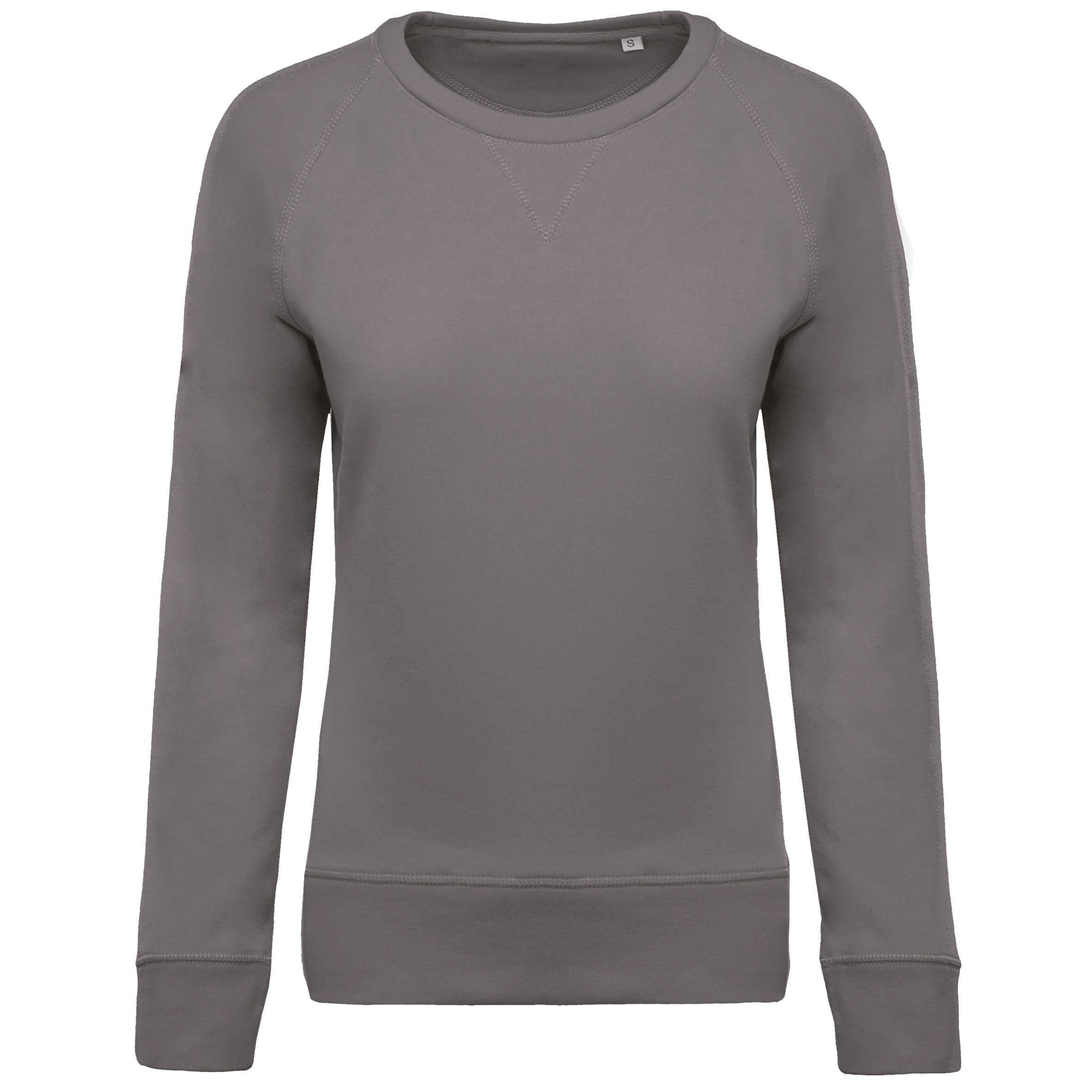 Sudadera algodón orgánico con cuello redondo y mangas raglan Storm Grey