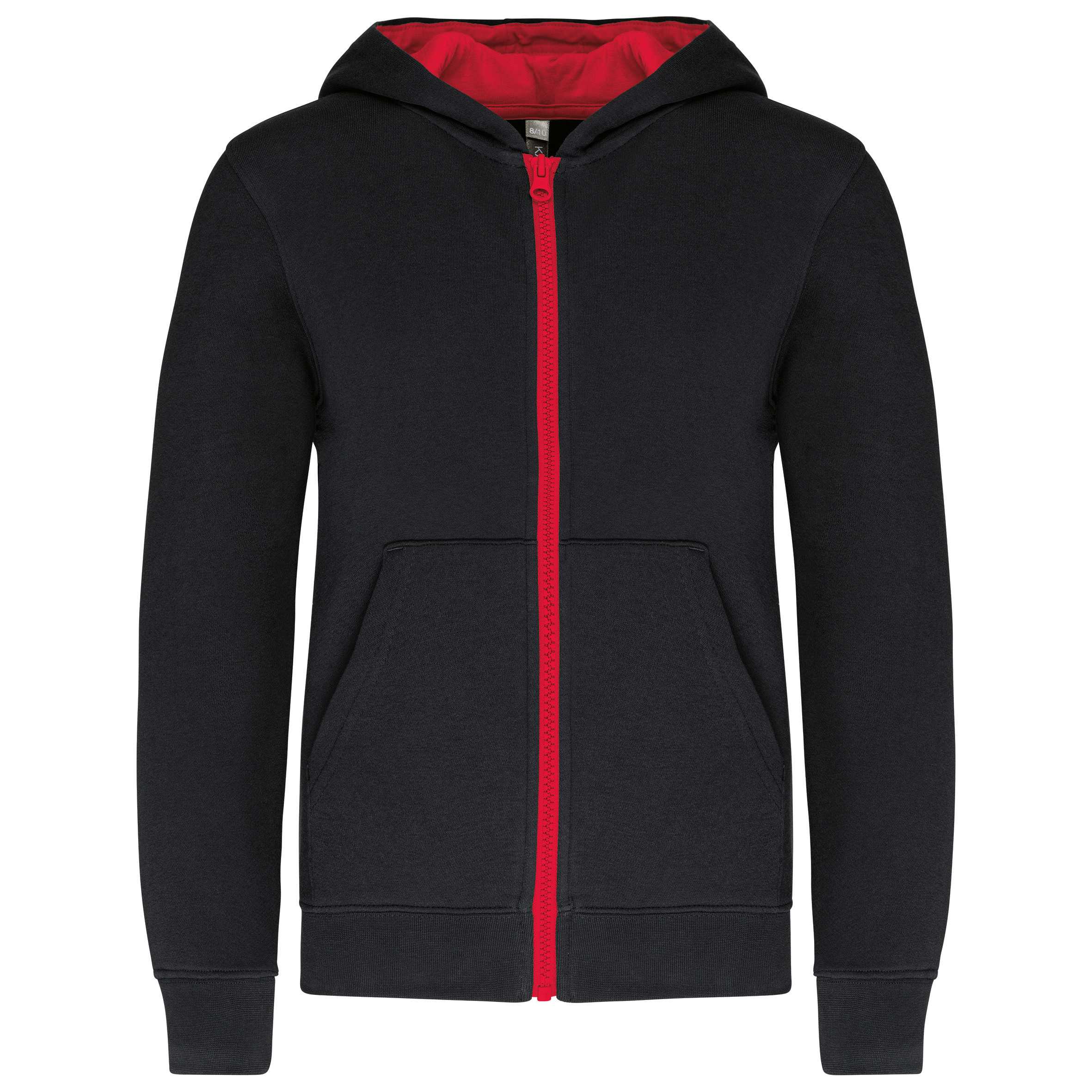 Sudadera capucha y cremallera niños Black / Red