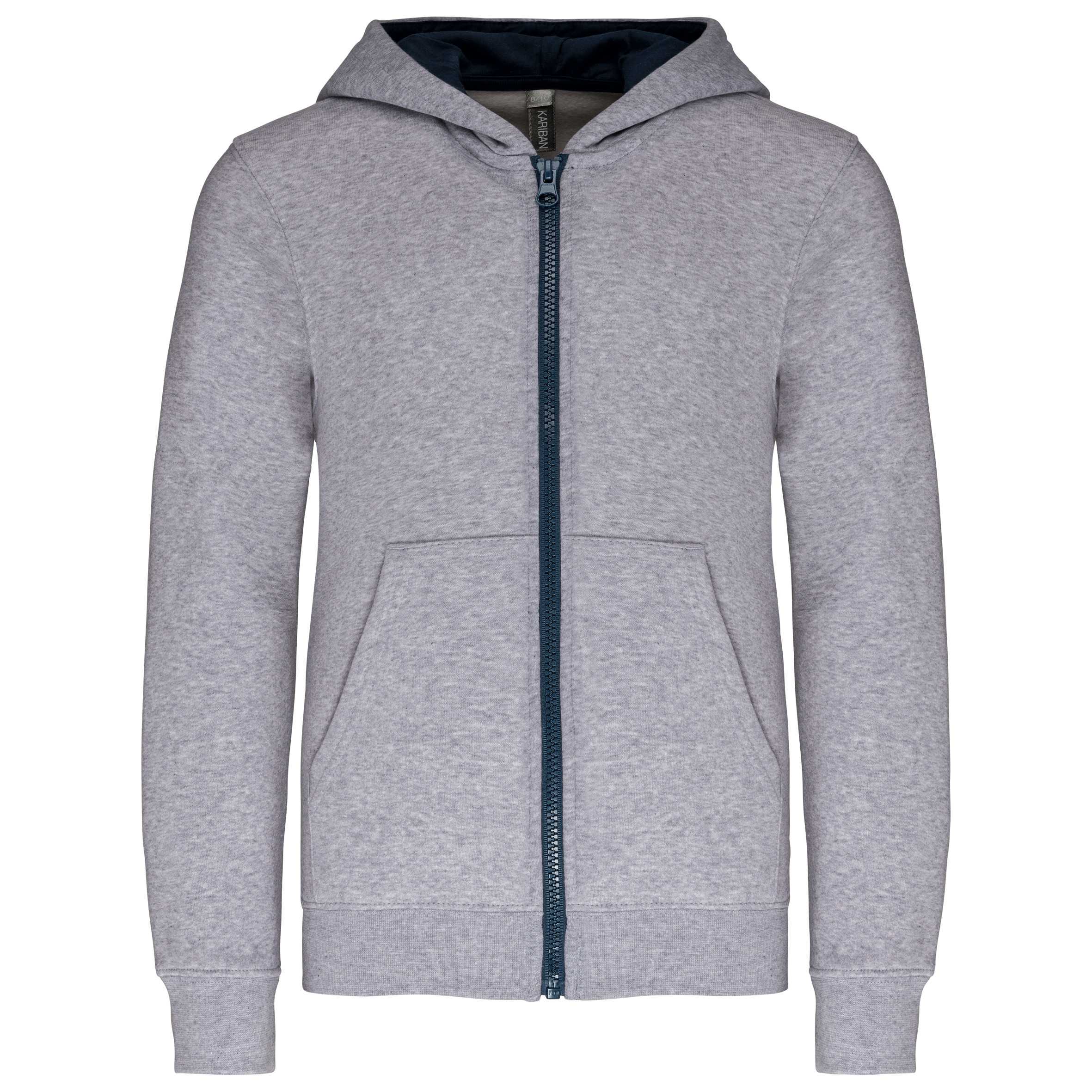 Sudadera capucha y cremallera niños Oxford Grey / Navy