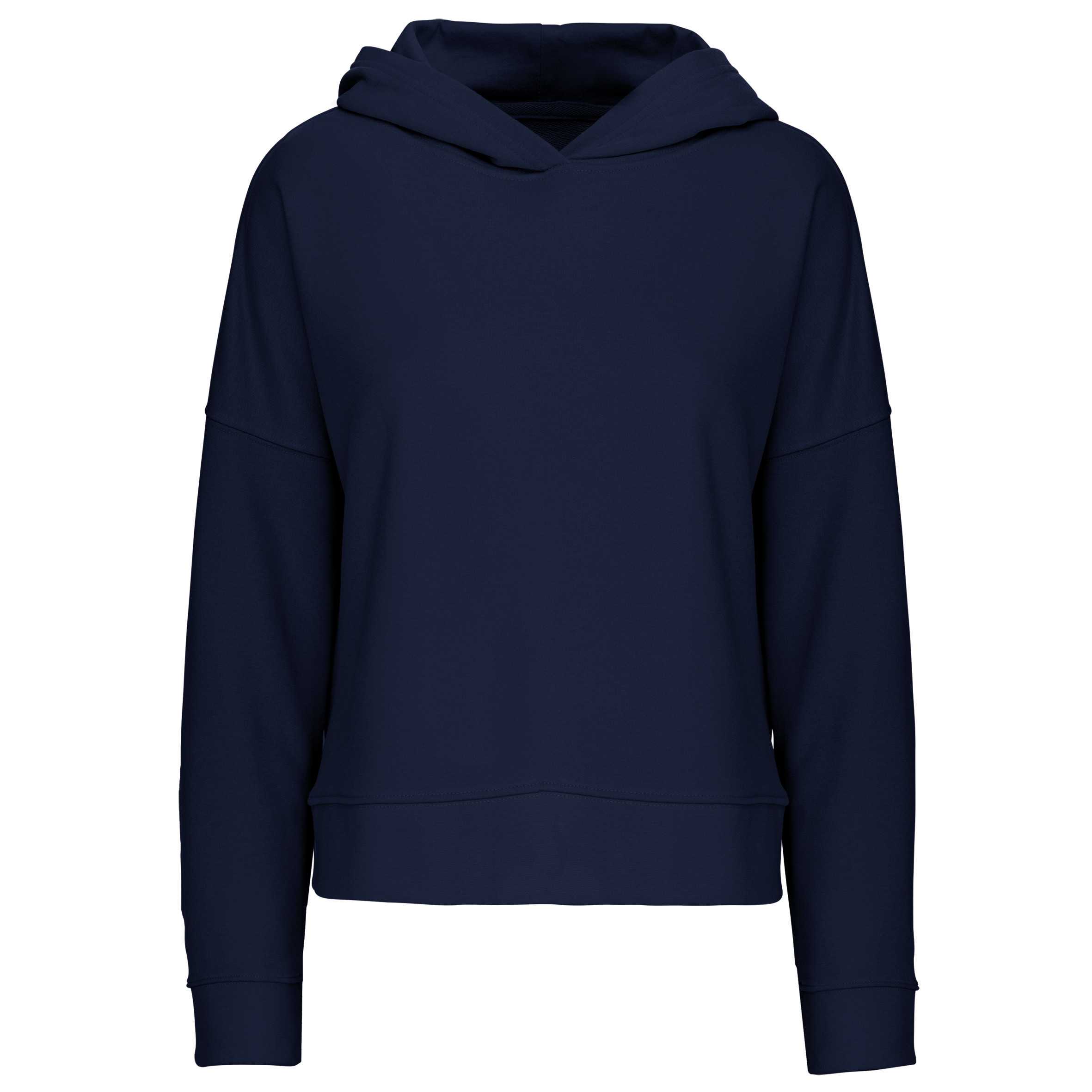 Sudadera Lounge algodón orgánico con capucha mujer Navy