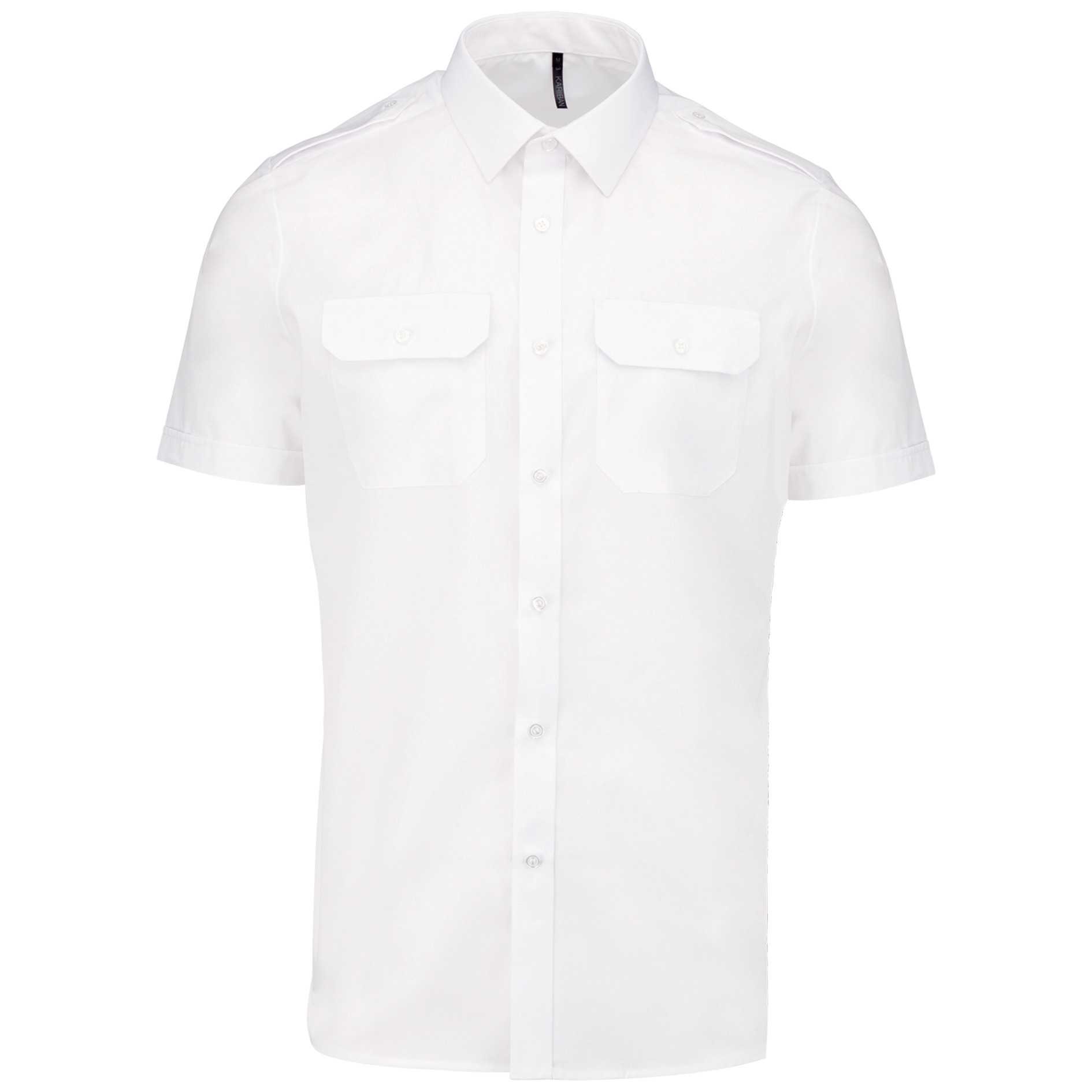 Camisa piloto manga corta hombre White