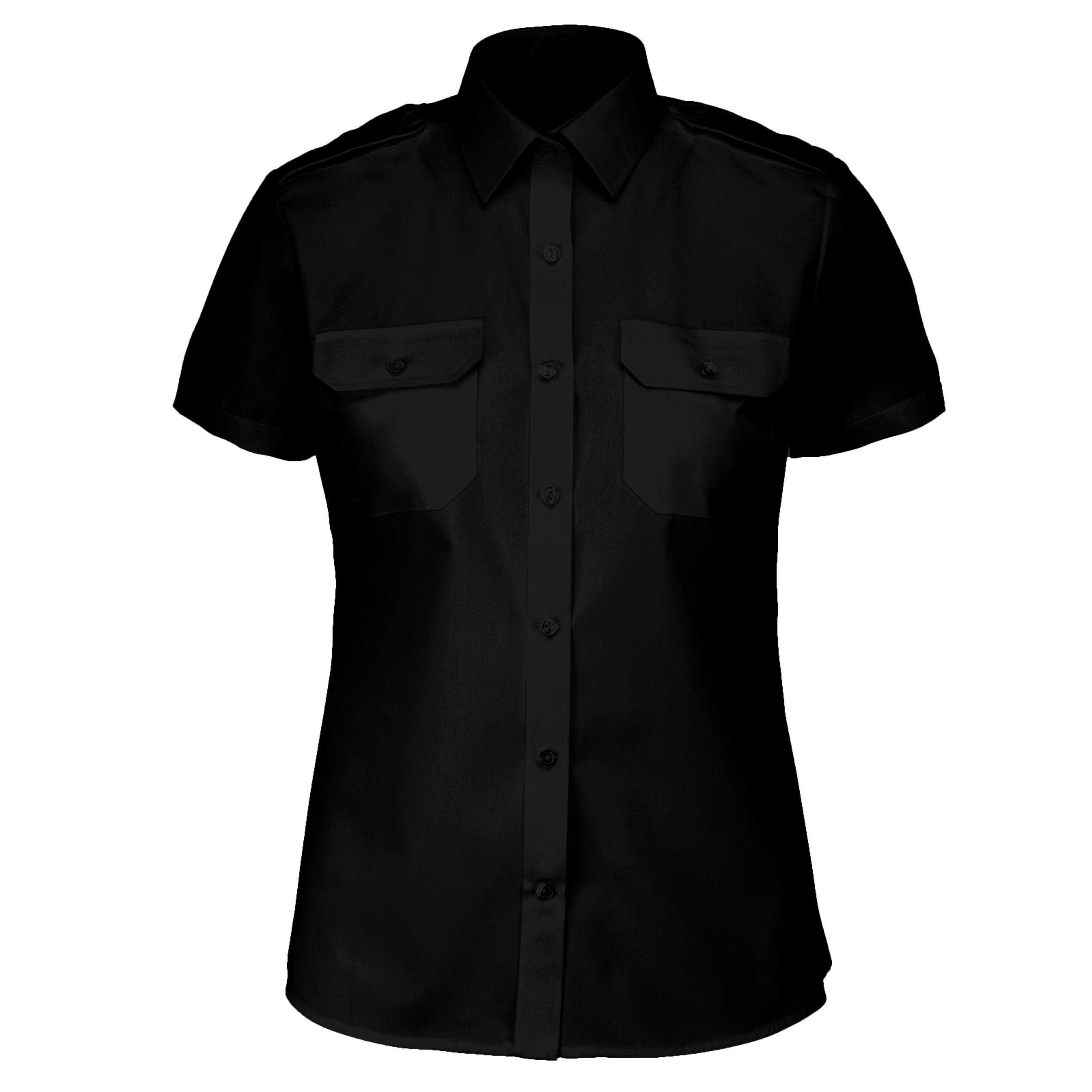 Camisa piloto manga corta mujer Black