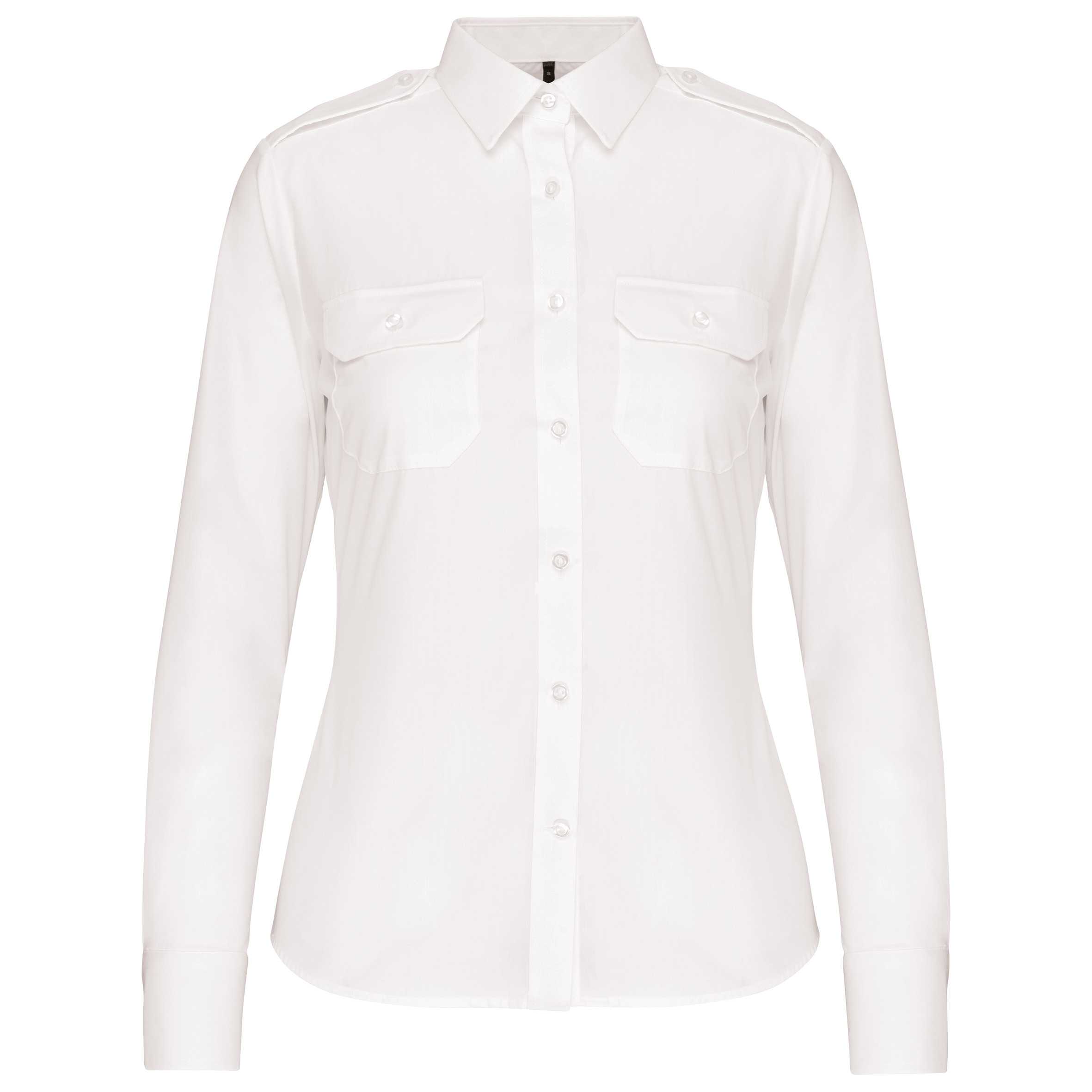 Camisa piloto manga larga mujer White