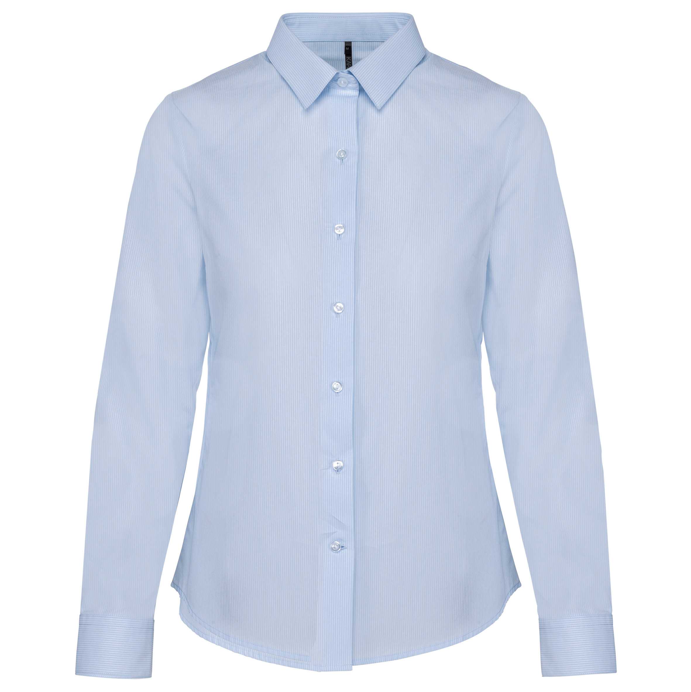 Camisa popelina manga larga mujer Striped Pale Blue / White