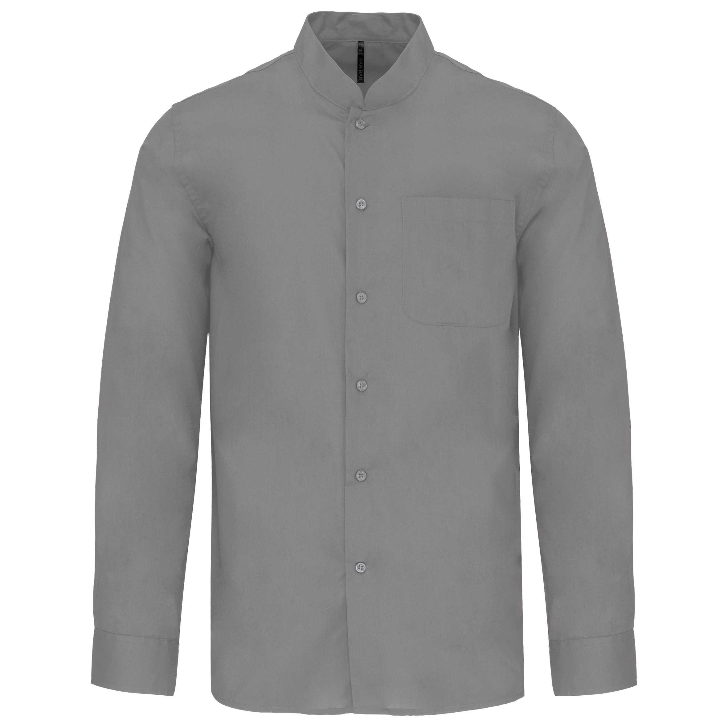 Camisa cuello mao  manga larga hombre Silver
