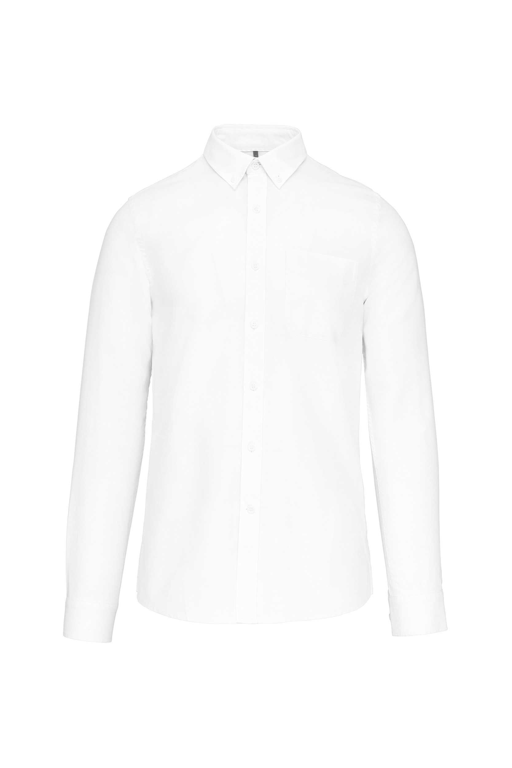 Camisa oxford lavada manga larga White