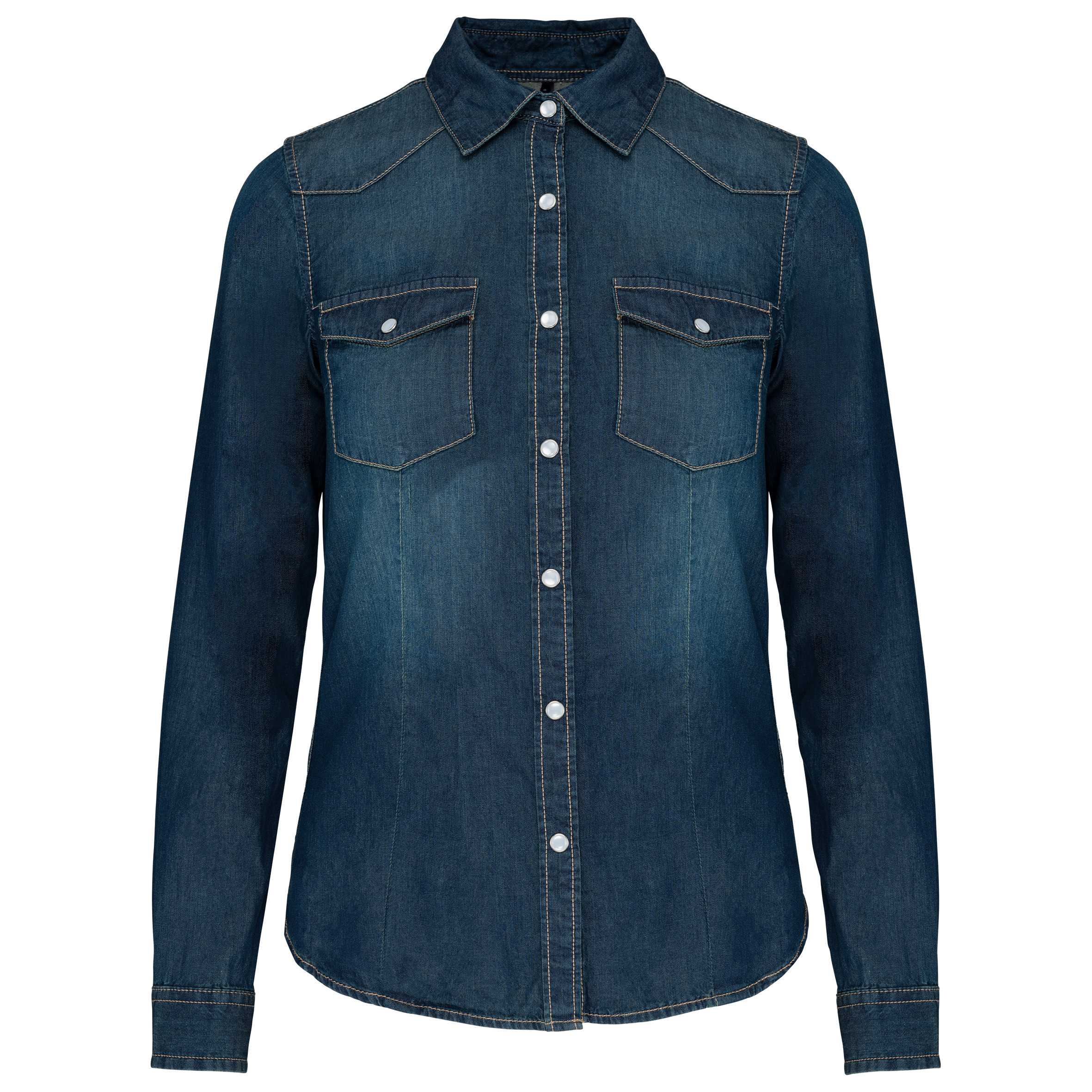 Camisa denim manga larga mujer Blue Jean