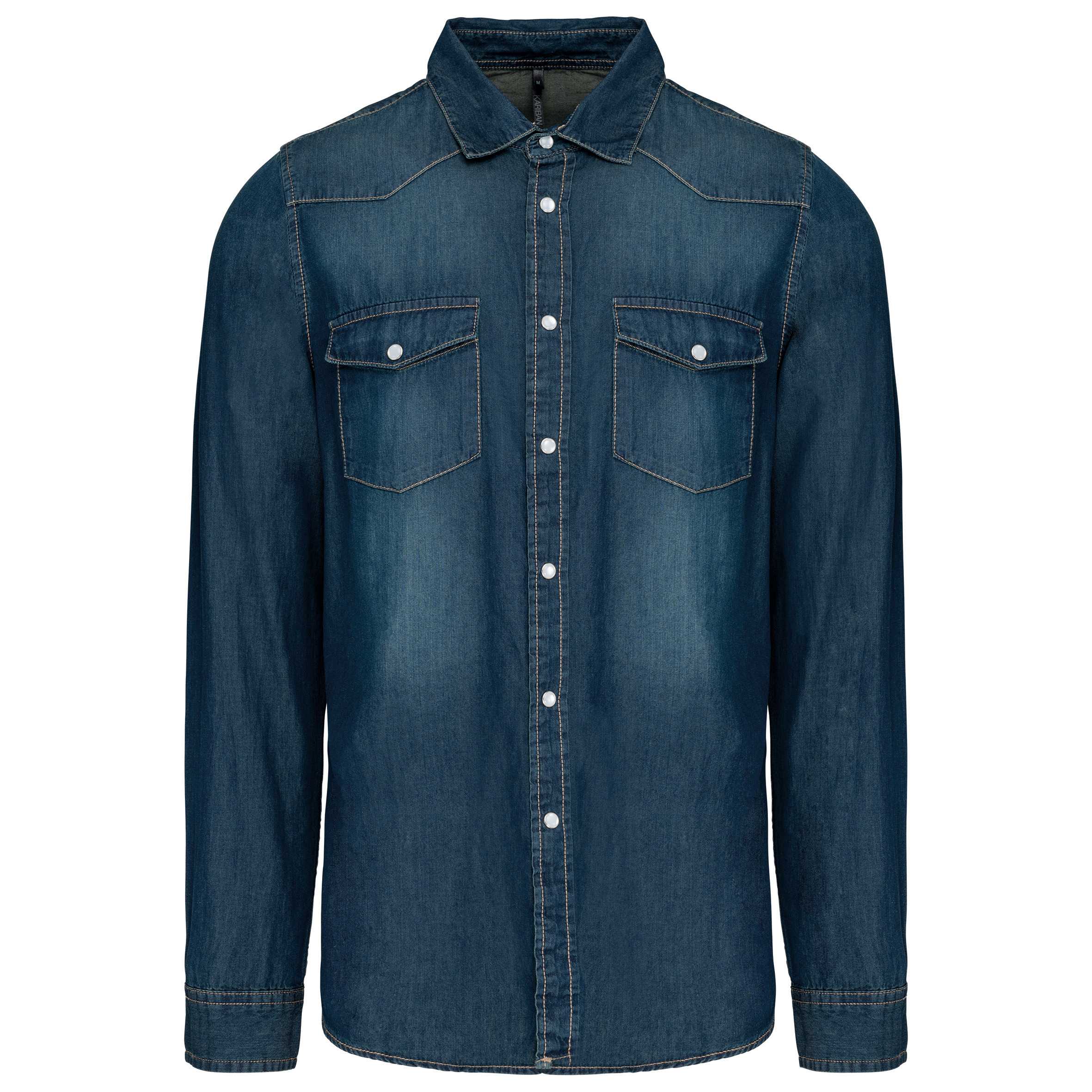 Camisa denim manga larga hombre Blue Jean