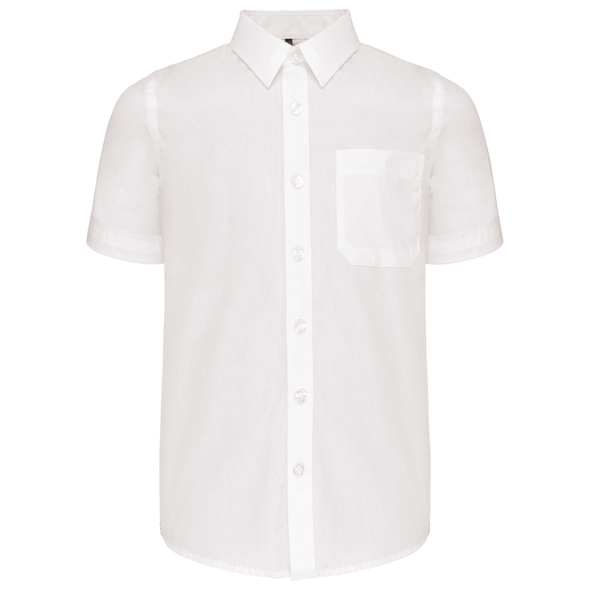 Camisa popelina manga corta niños White